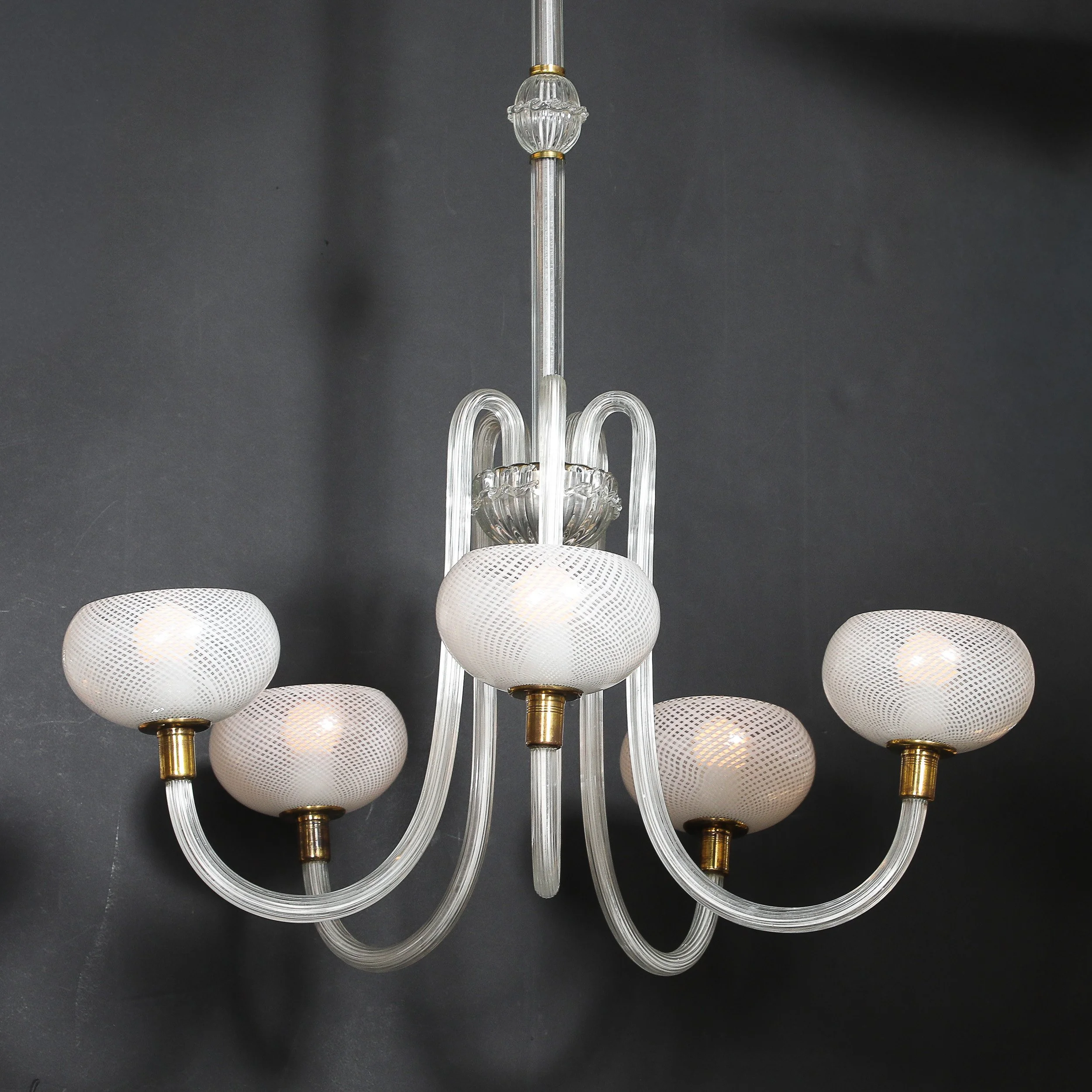 Mid-Century Hand-Blown Murano Glass 5-Arm Chandelier by Barovier & Toso offered by High Style Deco — image 19