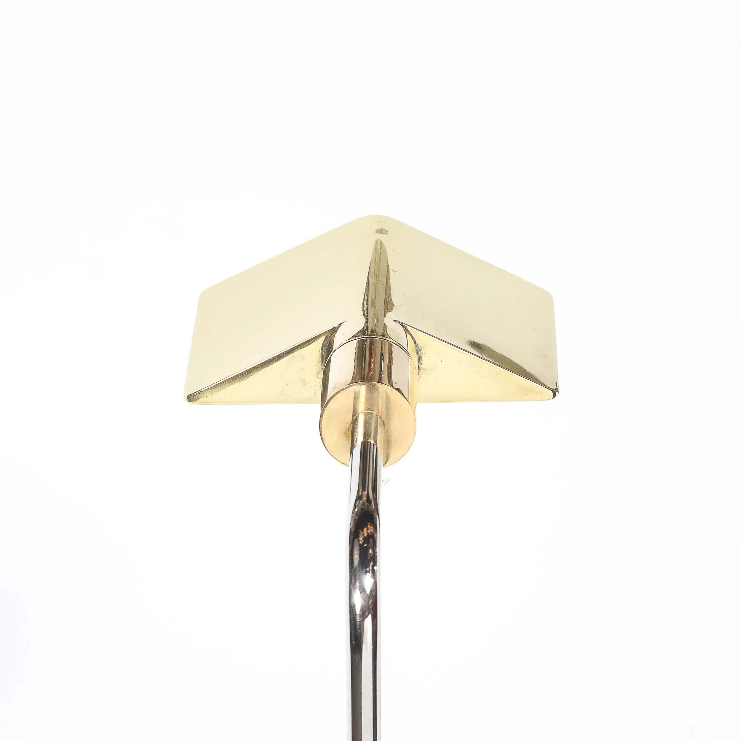 Mid-Century Adjustable Polished Brass & Nickel Floor Lamp signed Cedric Hartman offered by High Style Deco — image 3