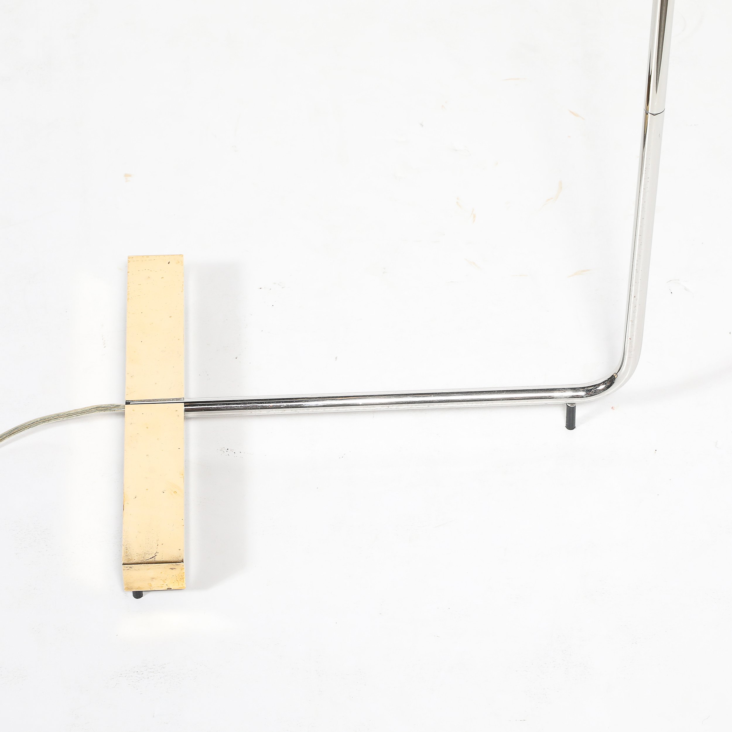 Mid-Century Adjustable Polished Brass & Nickel Floor Lamp signed Cedric Hartman offered by High Style Deco — image 5