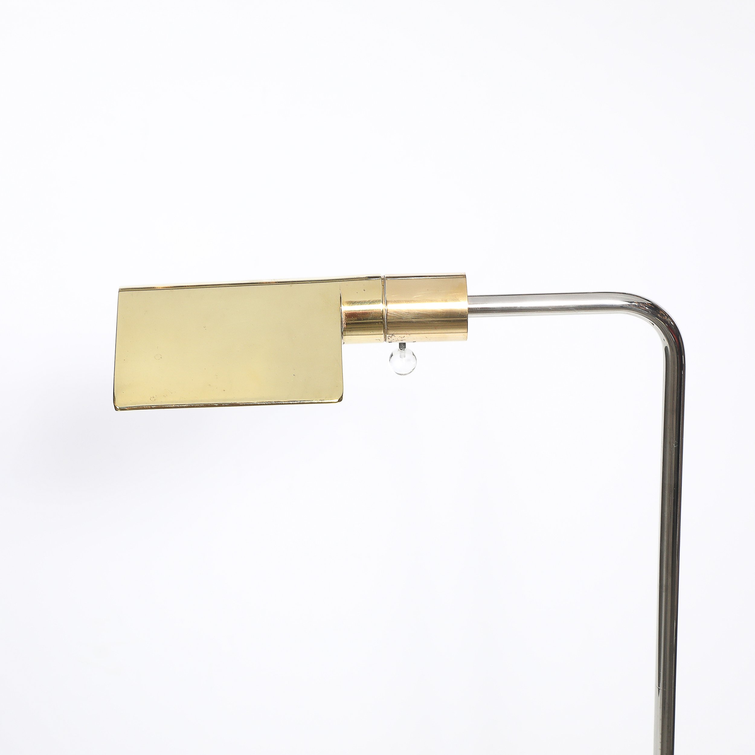 Mid-Century Adjustable Polished Brass & Nickel Floor Lamp signed Cedric Hartman offered by High Style Deco — image 4