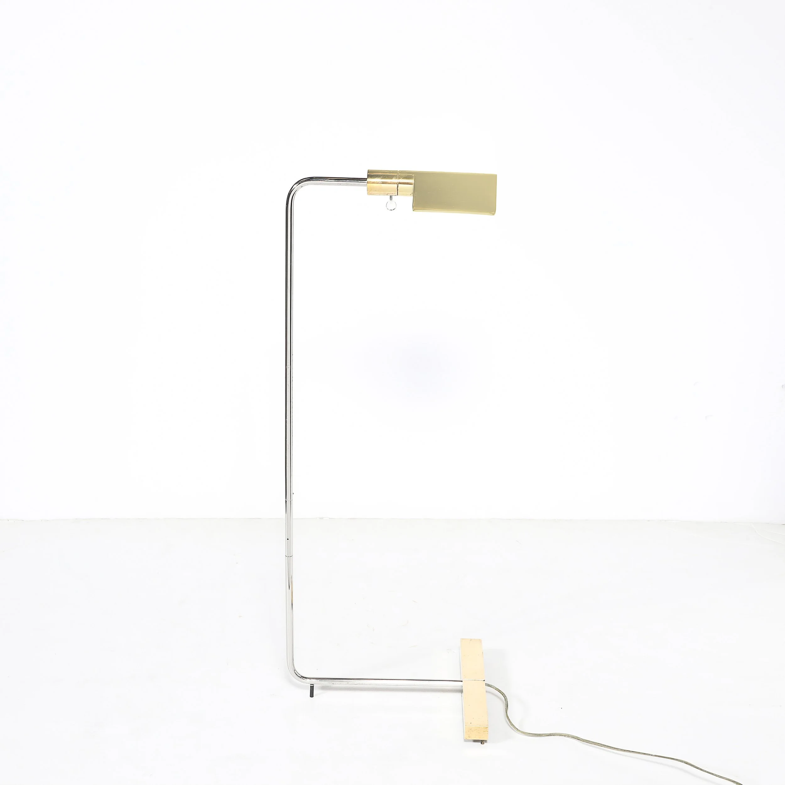 Mid-Century Adjustable Polished Brass & Nickel Floor Lamp signed Cedric Hartman offered by High Style Deco — image 8