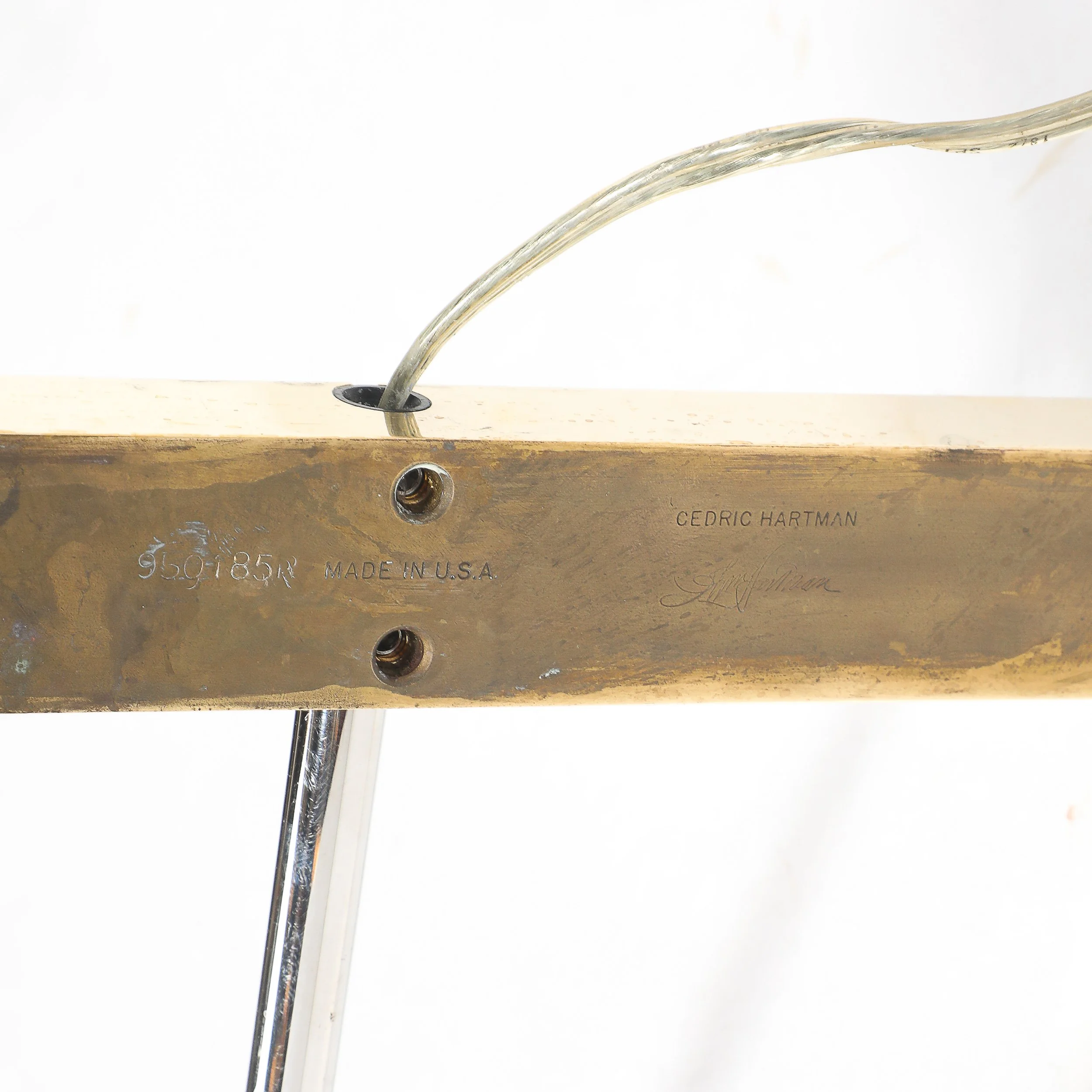 Mid-Century Adjustable Polished Brass & Nickel Floor Lamp signed Cedric Hartman offered by High Style Deco — image 11