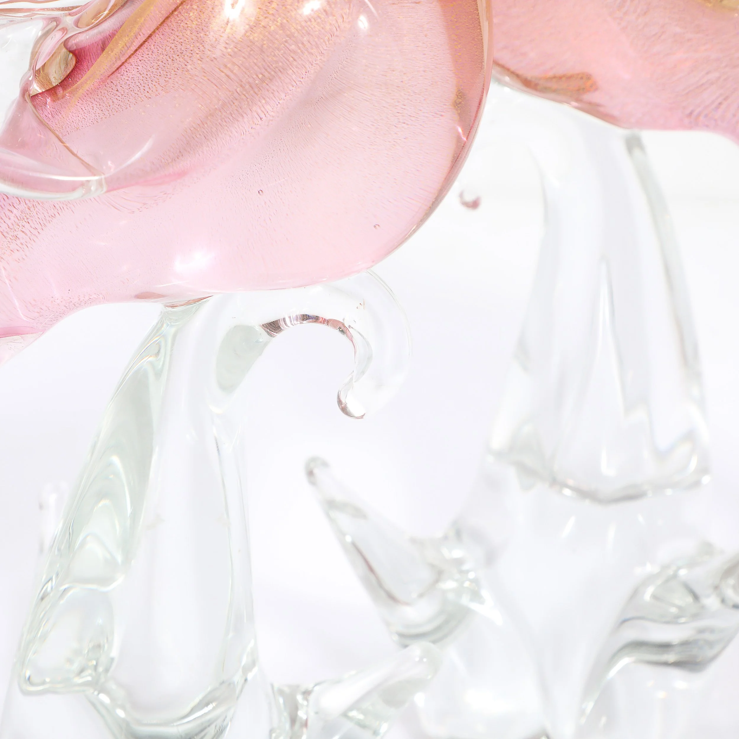 Pair of Mid-Century Hand-Blown Murano Rose Hued Cockateel Sculptures W/ 24k Gold offered by High Style Deco — image 10