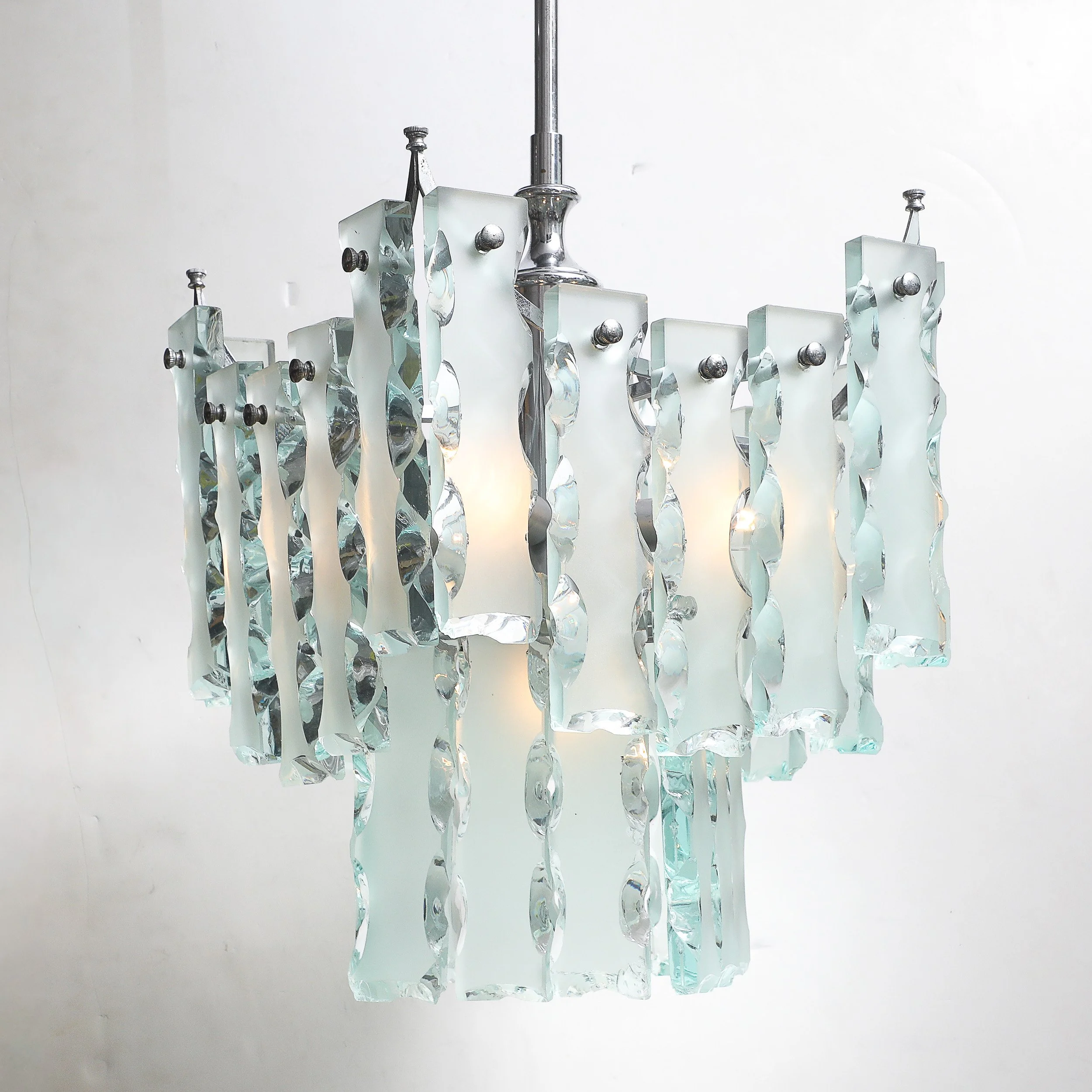 Mid-Century Modernist Style of Fontana Arte Geometric Knapped Glass Pendant offered by High Style Deco — image 3