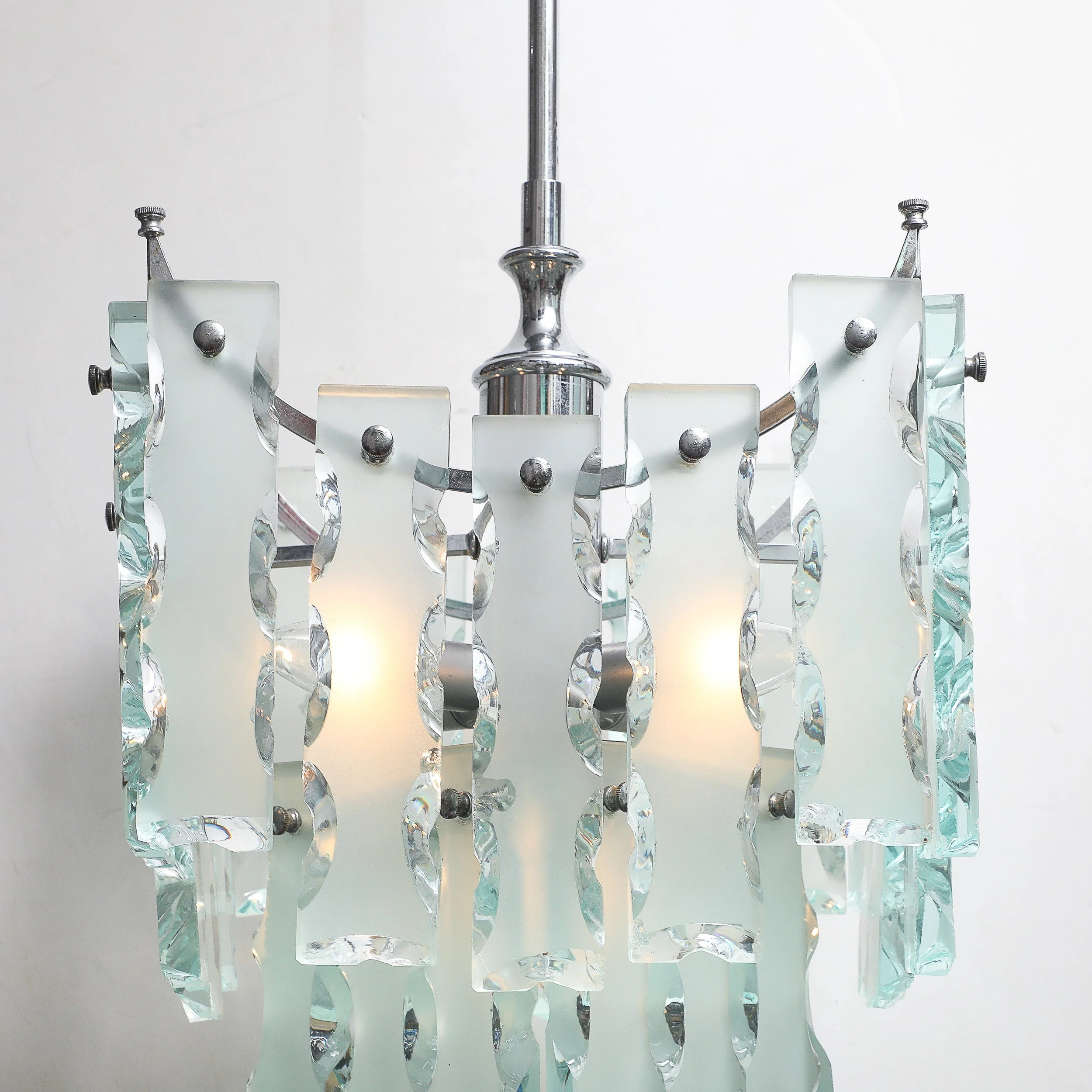 Mid-Century Modernist Style of Fontana Arte Geometric Knapped Glass Pendant offered by High Style Deco — image 5