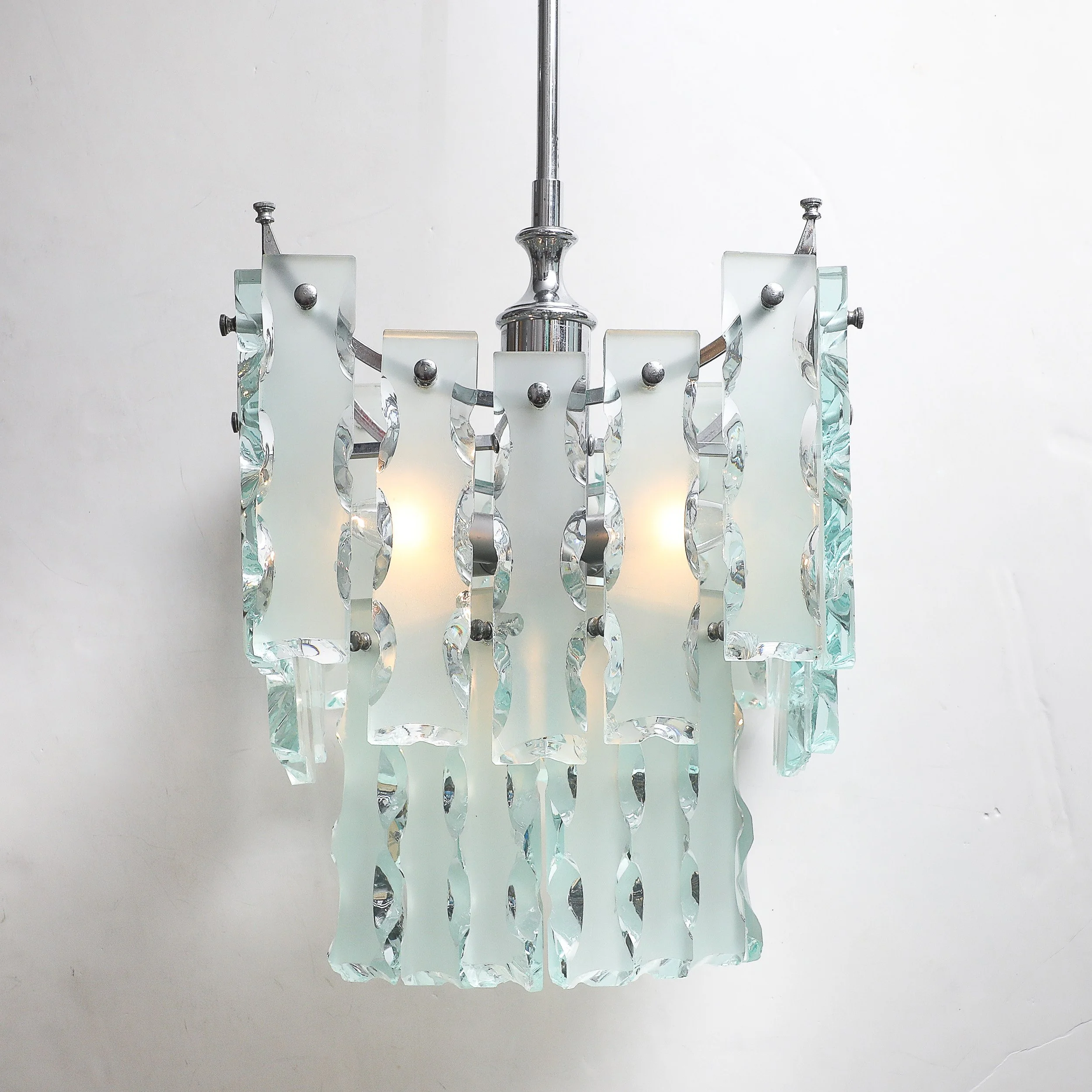 Mid-Century Modernist Style of Fontana Arte Geometric Knapped Glass Pendant offered by High Style Deco — image 4