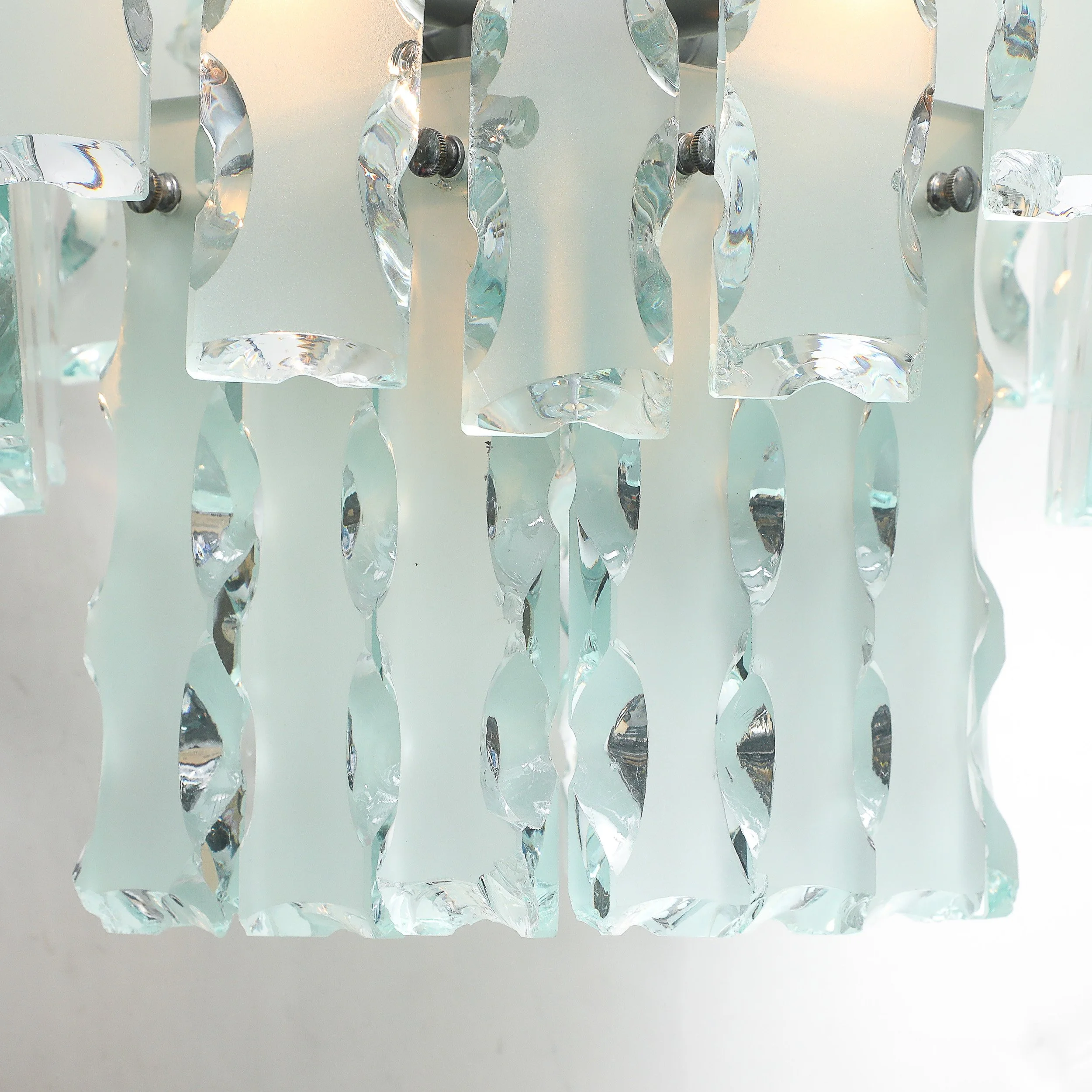 Mid-Century Modernist Style of Fontana Arte Geometric Knapped Glass Pendant offered by High Style Deco — image 6