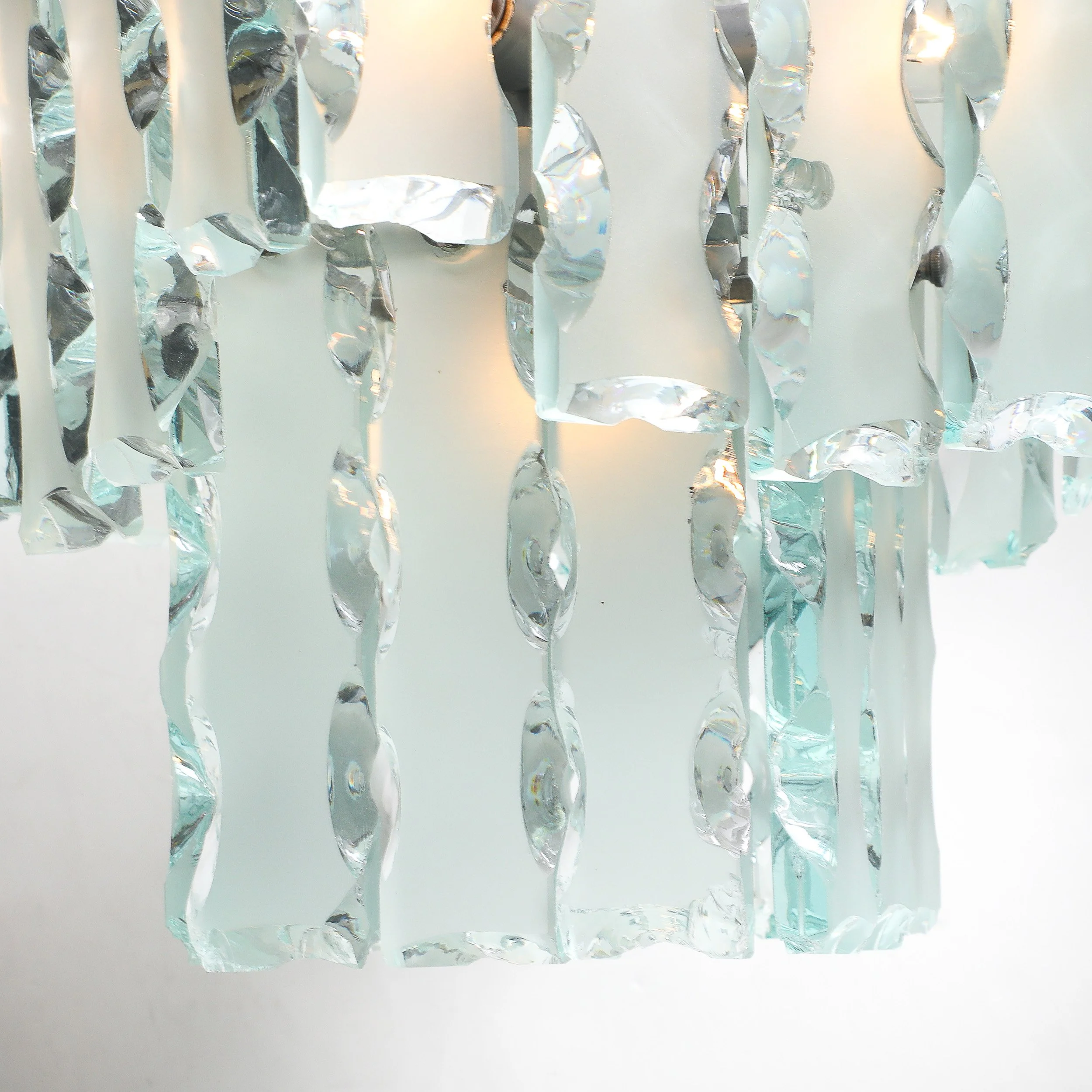 Mid-Century Modernist Style of Fontana Arte Geometric Knapped Glass Pendant offered by High Style Deco — image 9
