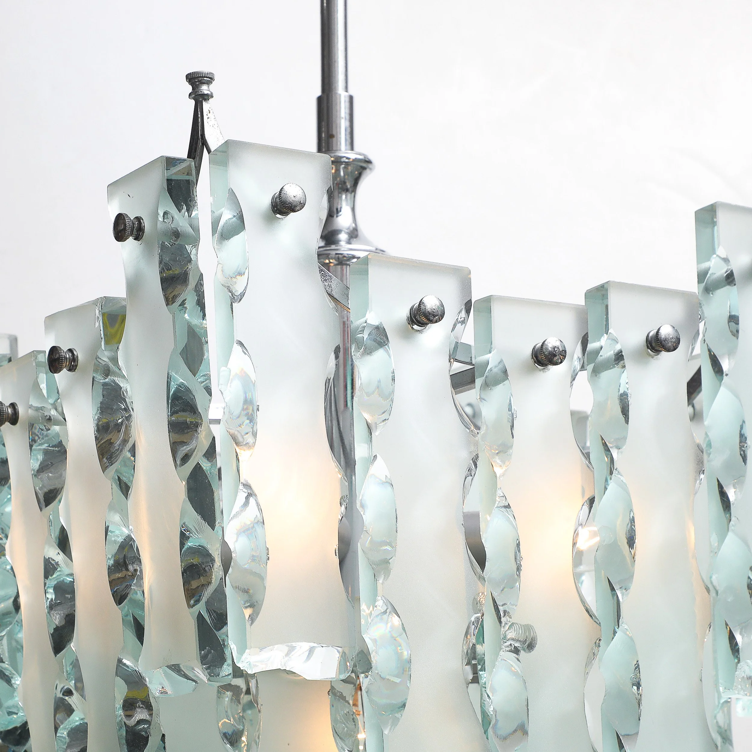 Mid-Century Modernist Style of Fontana Arte Geometric Knapped Glass Pendant offered by High Style Deco — image 10