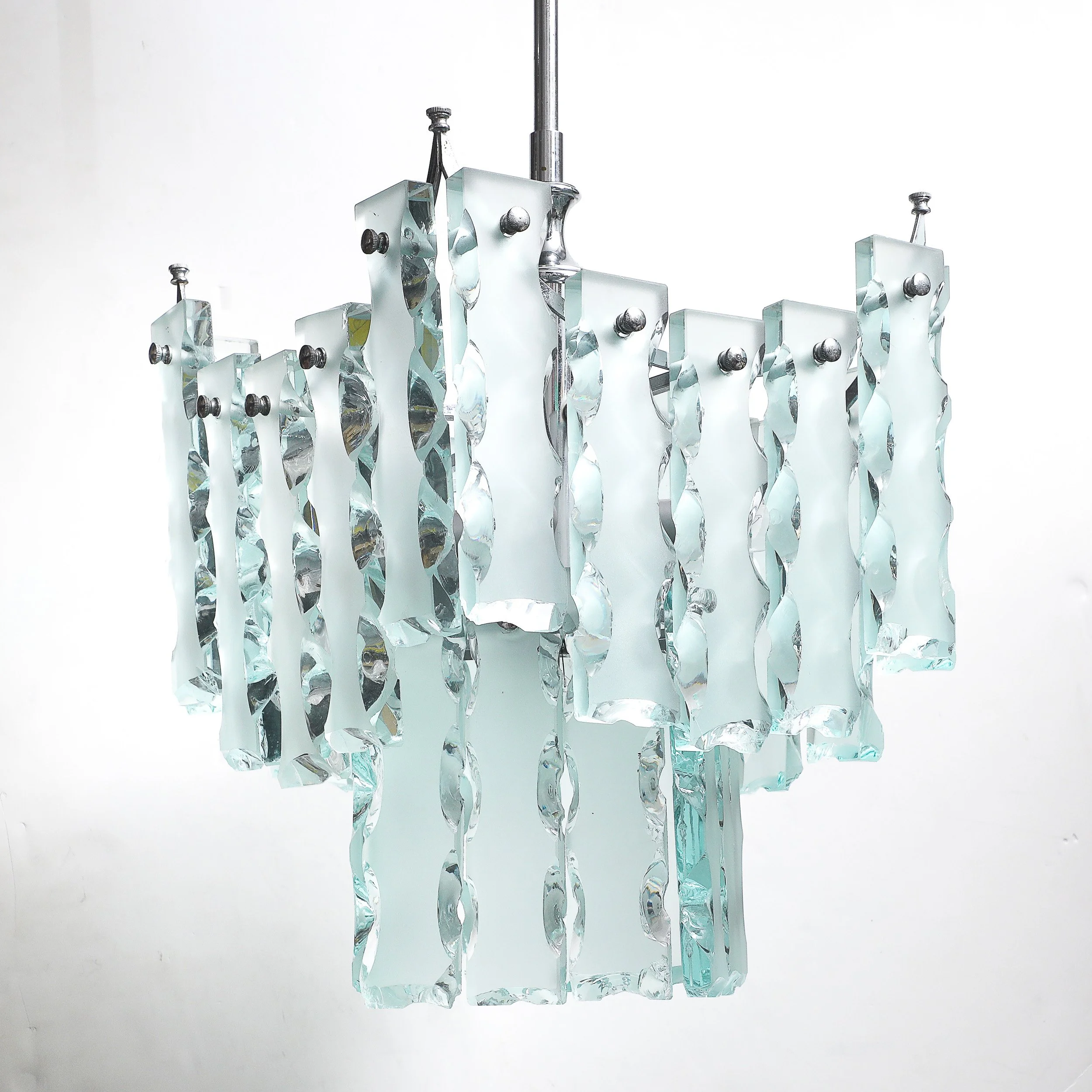Mid-Century Modernist Style of Fontana Arte Geometric Knapped Glass Pendant offered by High Style Deco — image 13