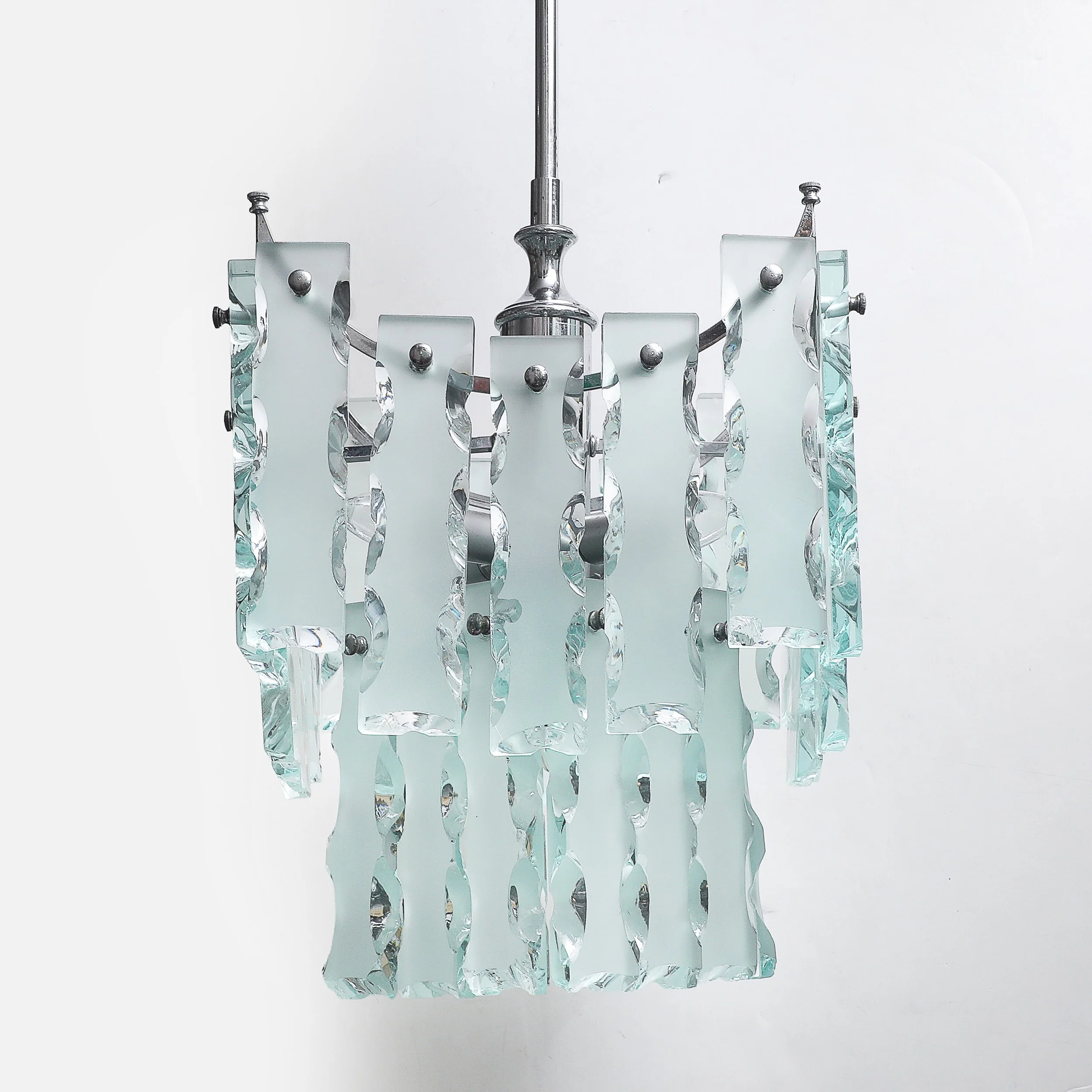 Mid-Century Modernist Style of Fontana Arte Geometric Knapped Glass Pendant offered by High Style Deco — image 14