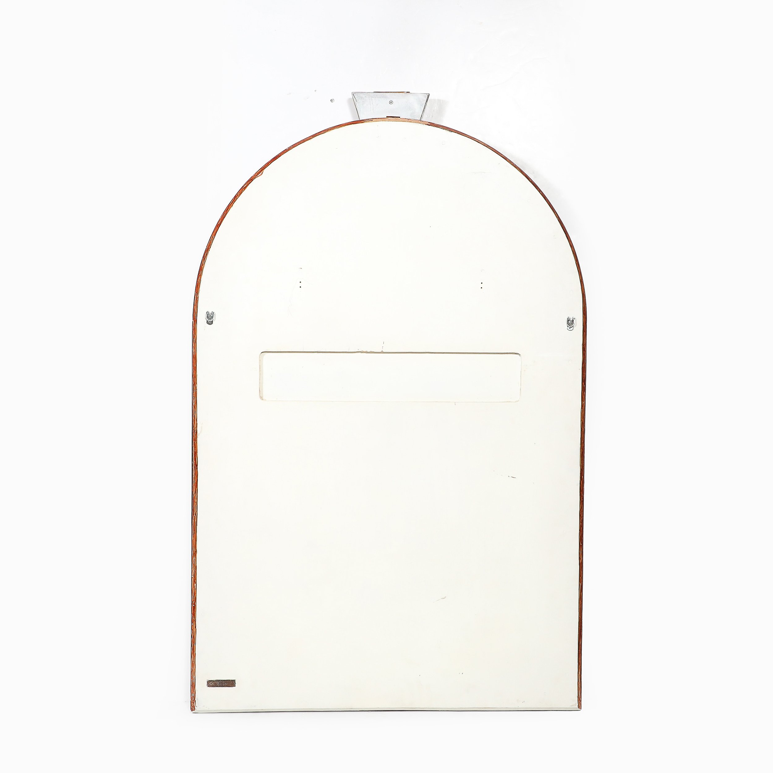 Mid-Century Tessellated Lacquered Goatskin Arched Mirror signed Karl Springer offered by High Style Deco — image 9