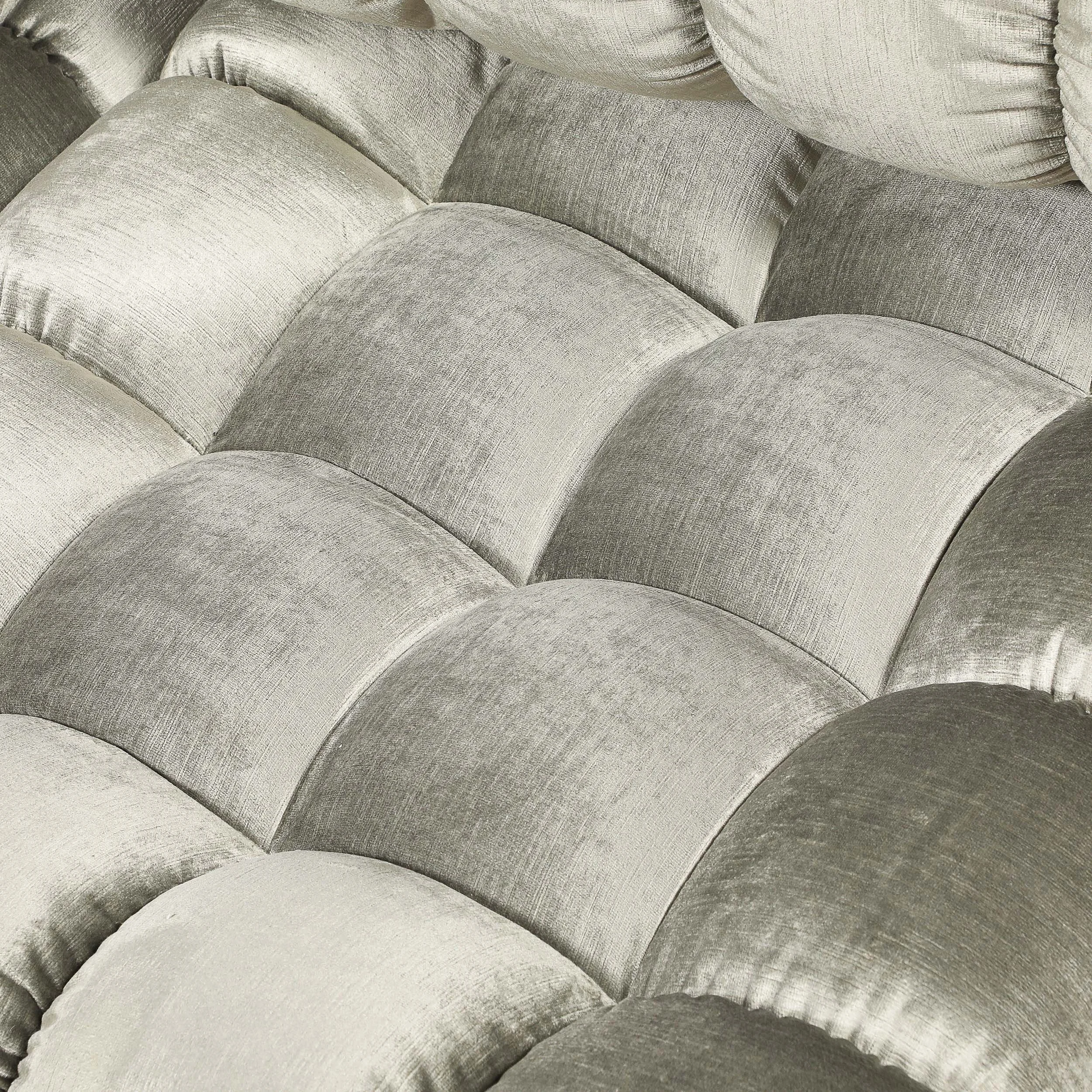 Mid-Century Harvey Probber 4-Piece Deep Tufted Modular Sofa in Platinum Velvet offered by High Style Deco — image 8