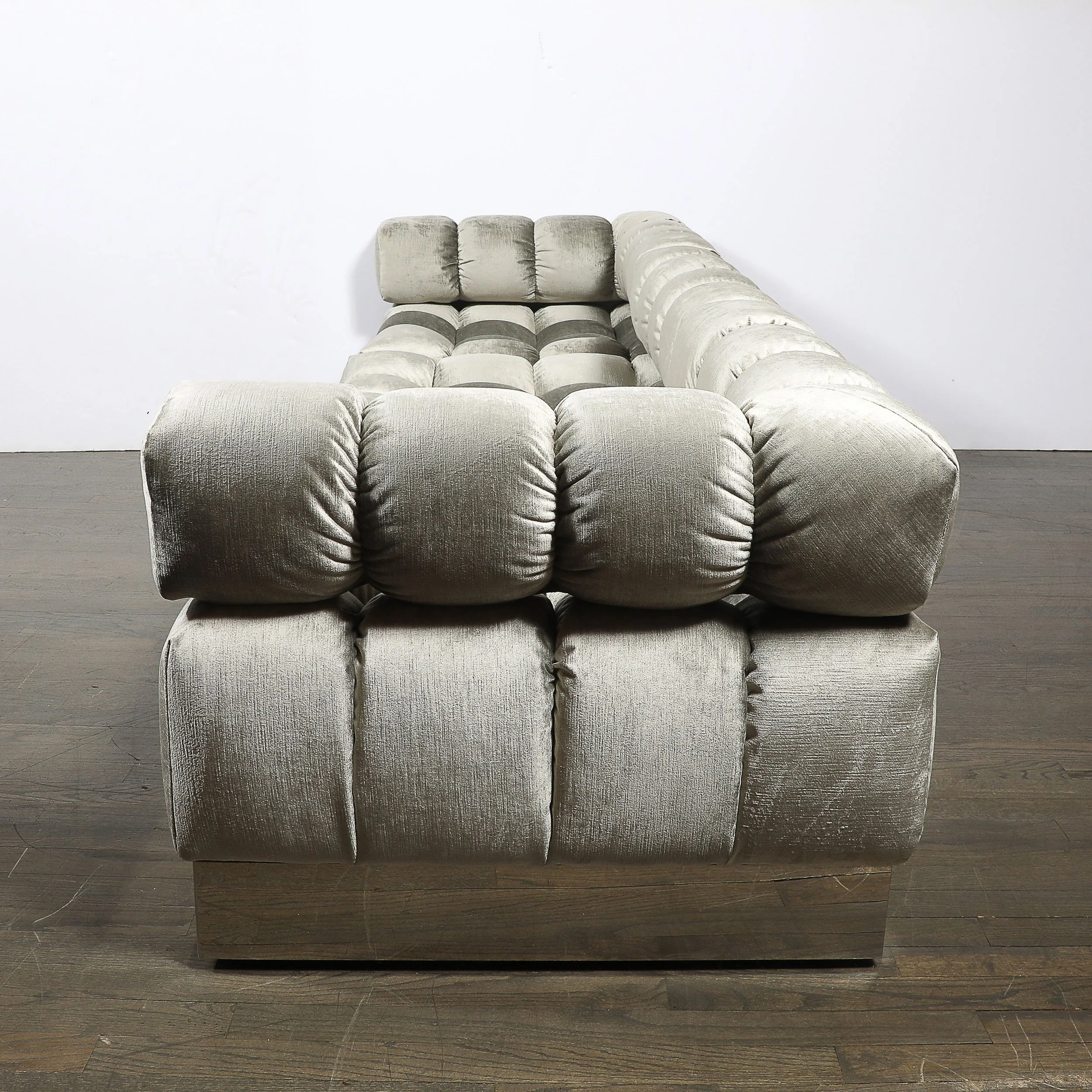 Mid-Century Harvey Probber 4-Piece Deep Tufted Modular Sofa in Platinum Velvet offered by High Style Deco — image 9