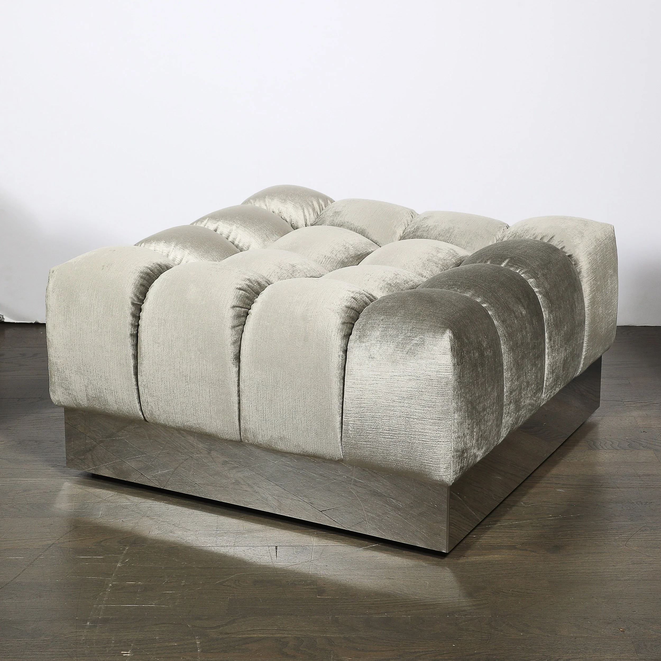 Mid-Century Harvey Probber 4-Piece Deep Tufted Modular Sofa in Platinum Velvet offered by High Style Deco — image 15