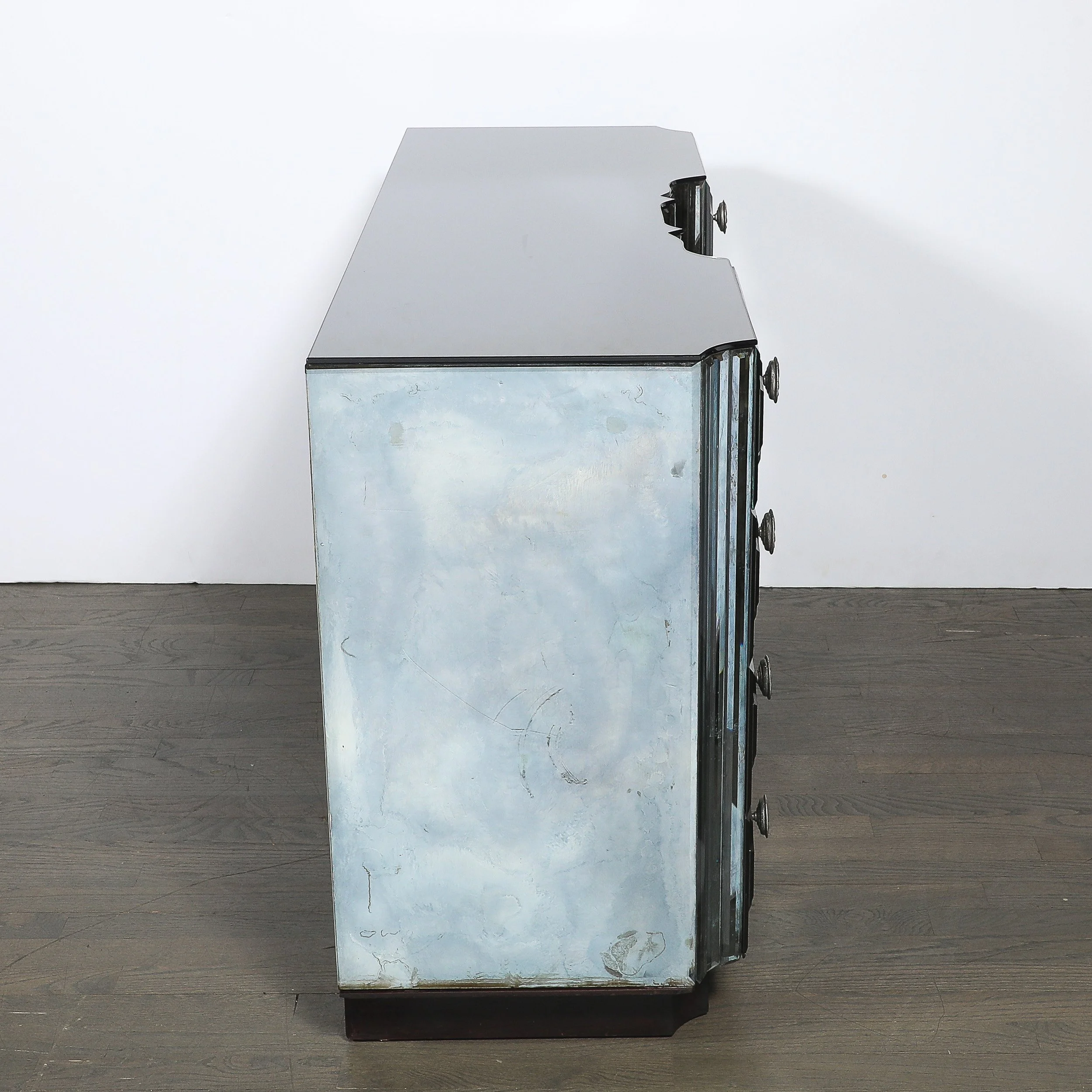 Art Deco Smoked Beveled Mirrored Vanity with Silvered Bronze Pulls offered by High Style Deco — image 14