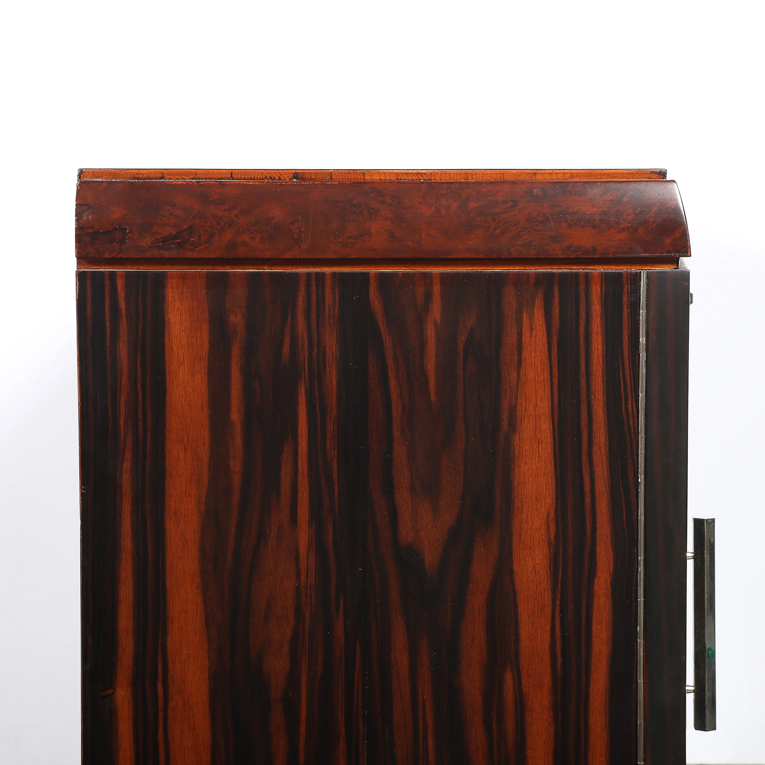 Art Deco Rosewood, Burled Carpathian Elm & Acacia Sideboard w/ Nickled Bronze offered by High Style Deco — image 5