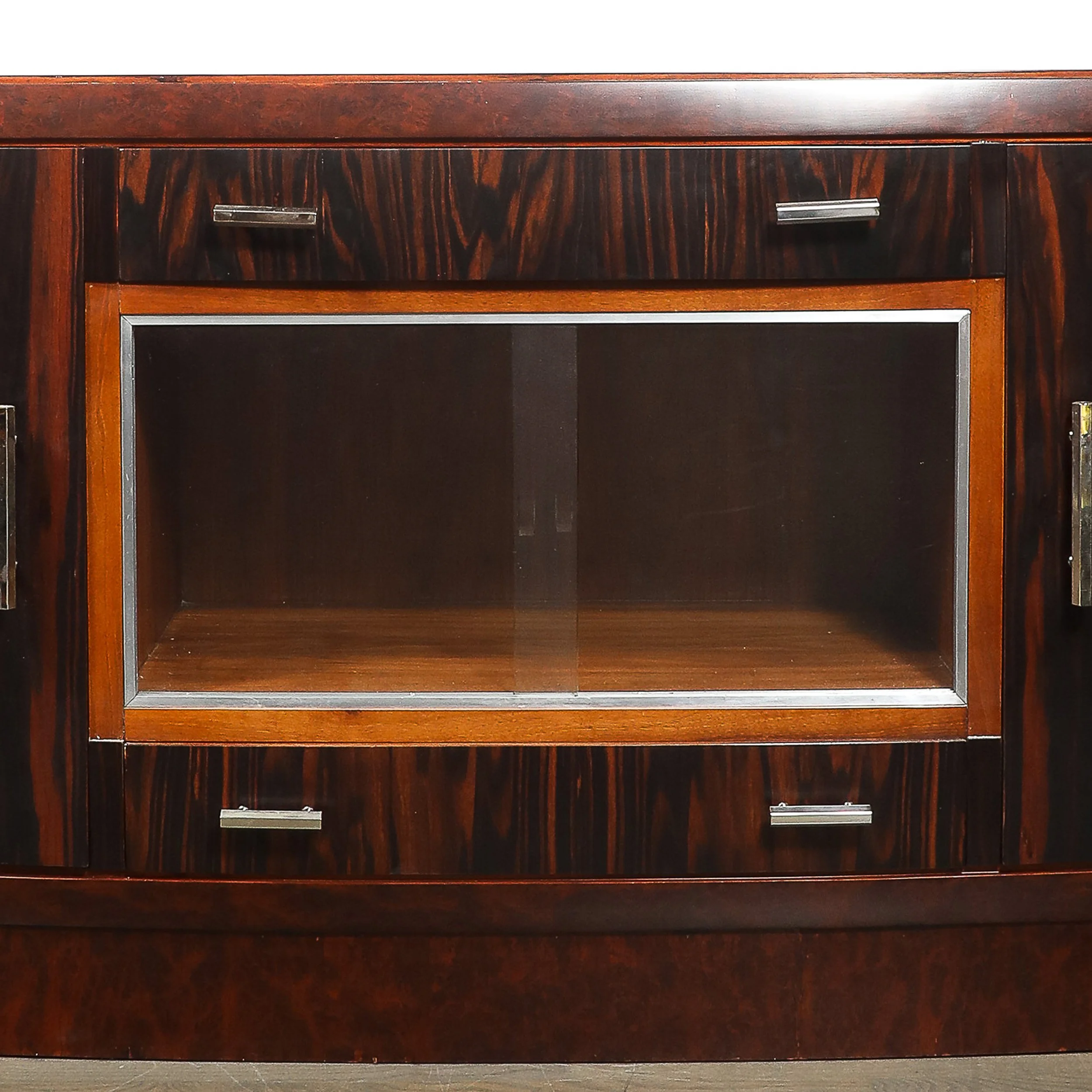 Art Deco Rosewood, Burled Carpathian Elm & Acacia Sideboard w/ Nickled Bronze offered by High Style Deco — image 12