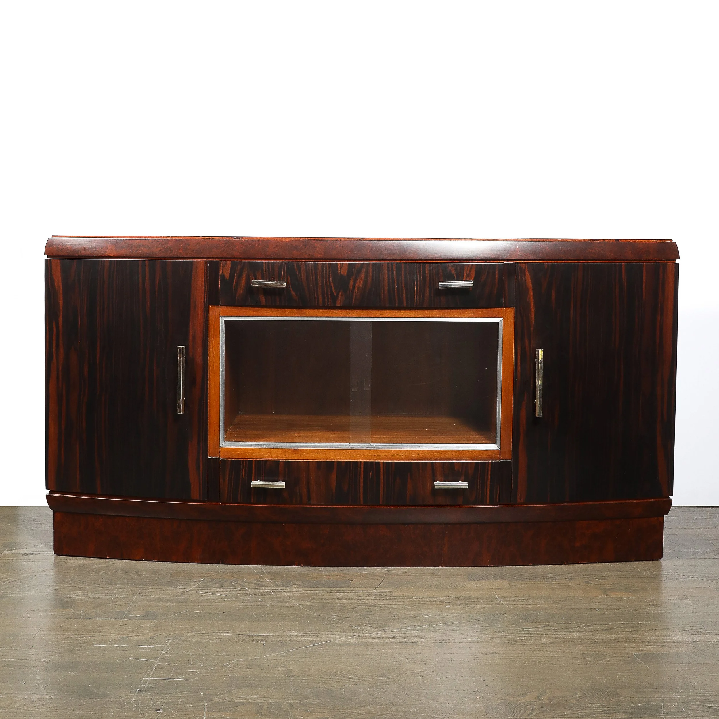 Art Deco Rosewood, Burled Carpathian Elm & Acacia Sideboard w/ Nickled Bronze offered by High Style Deco — image 13