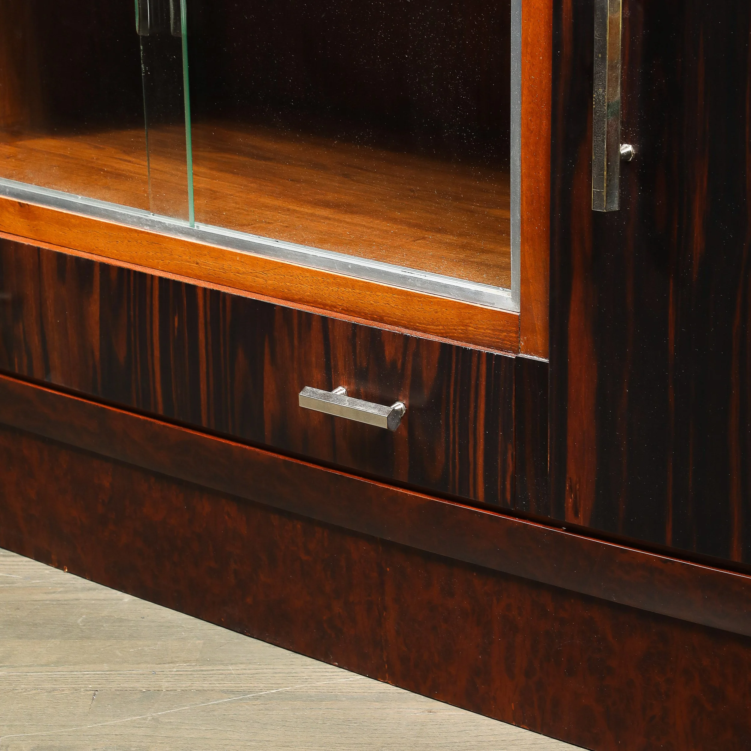 Art Deco Rosewood, Burled Carpathian Elm & Acacia Sideboard w/ Nickled Bronze offered by High Style Deco — image 14