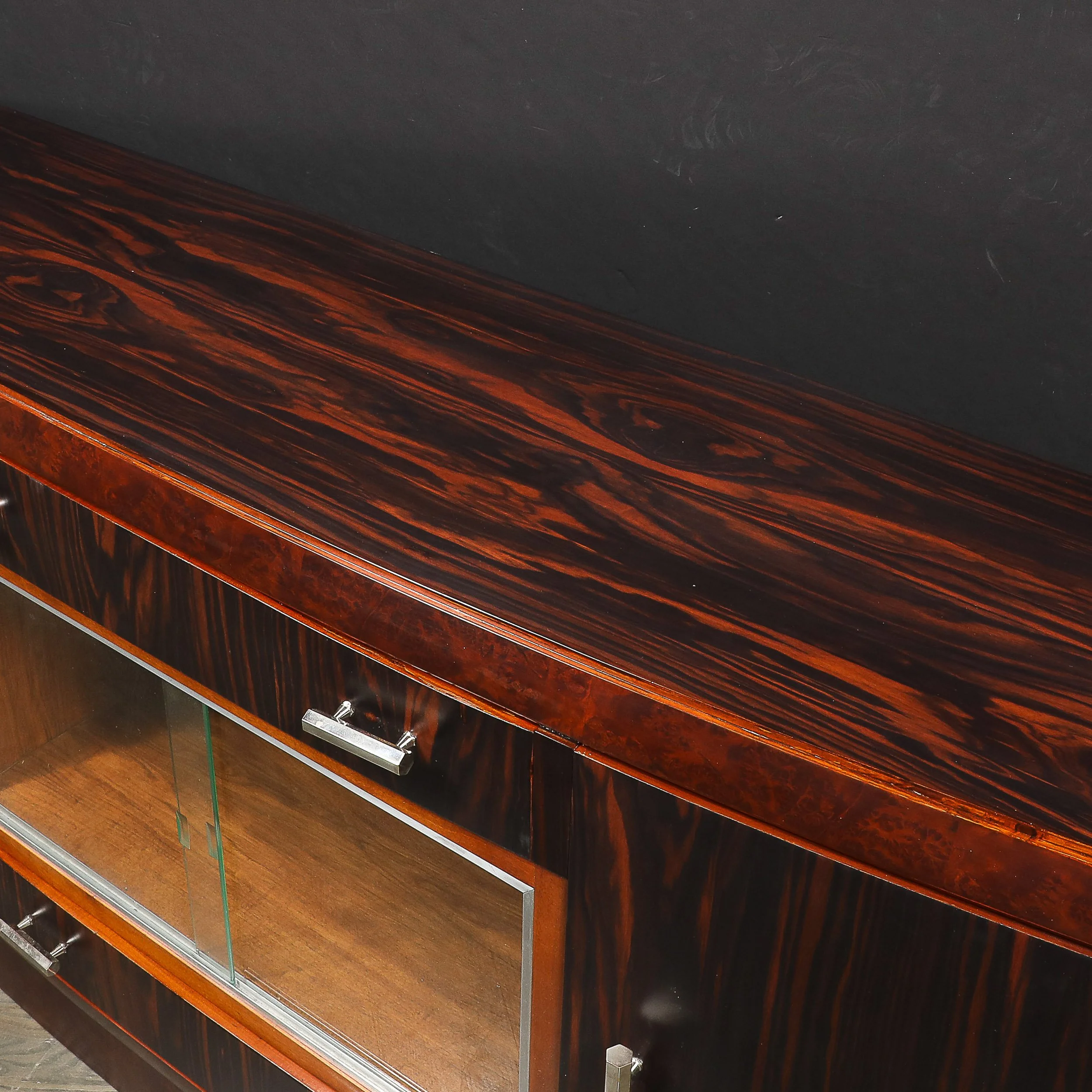 Art Deco Rosewood, Burled Carpathian Elm & Acacia Sideboard w/ Nickled Bronze offered by High Style Deco — image 18