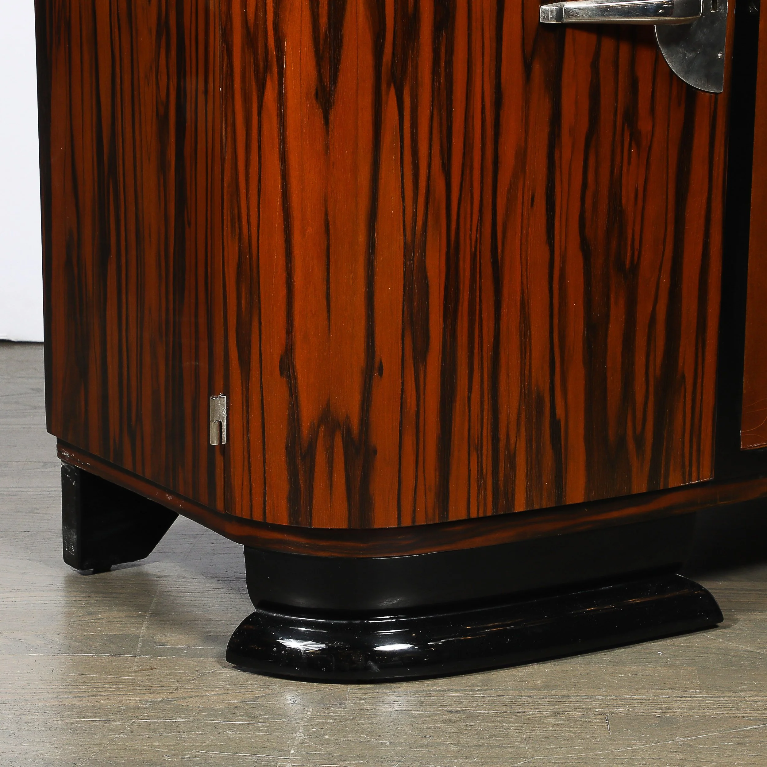 Art Deco Rosewood, Walnut & Black-Lacquer Bar Cabinet w/ Porto Marble Top offered by High Style Deco — image 13