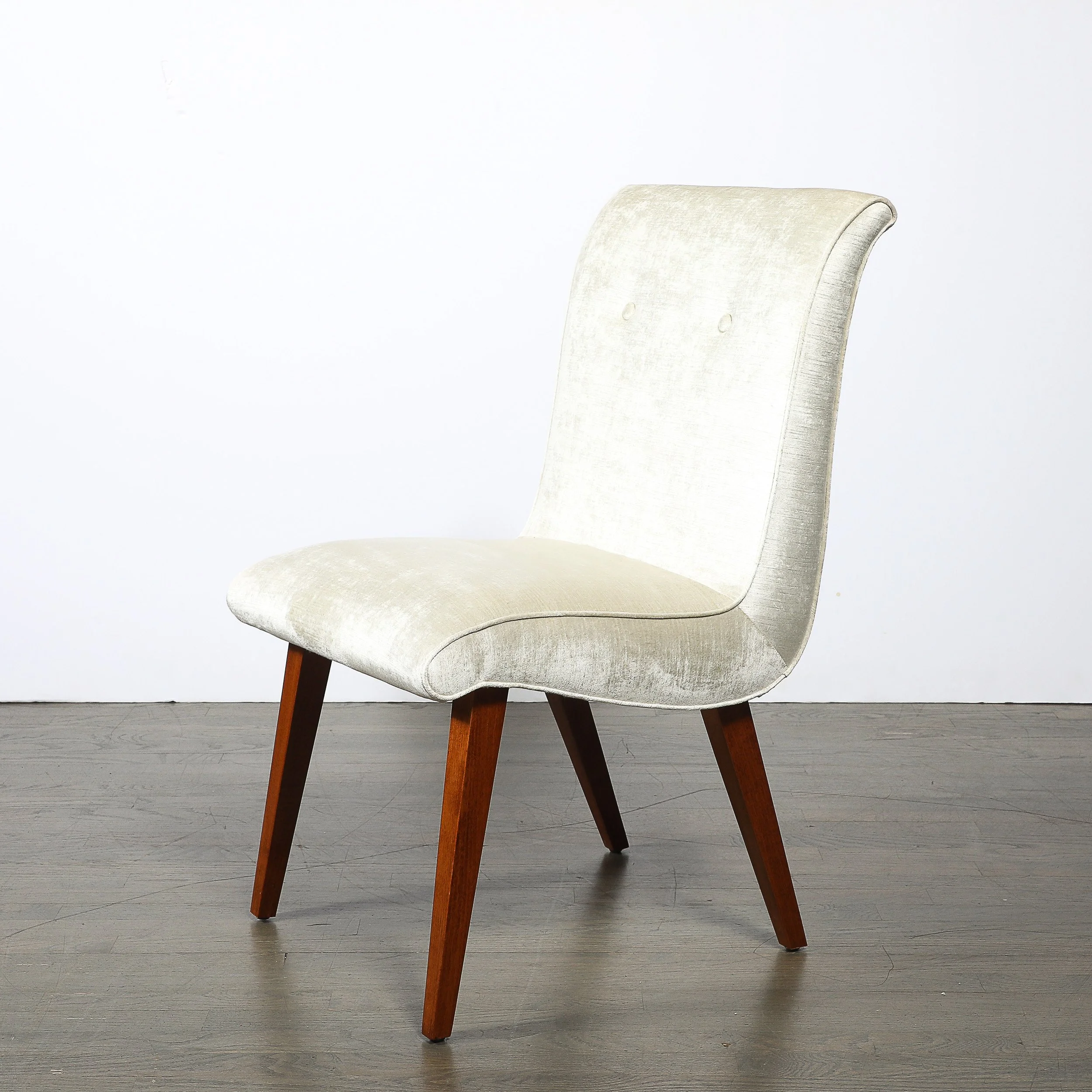 Pair of Art Deco Button Back Velvet Chairs by Russel Wright for Conant Ball offered by High Style Deco — image 6