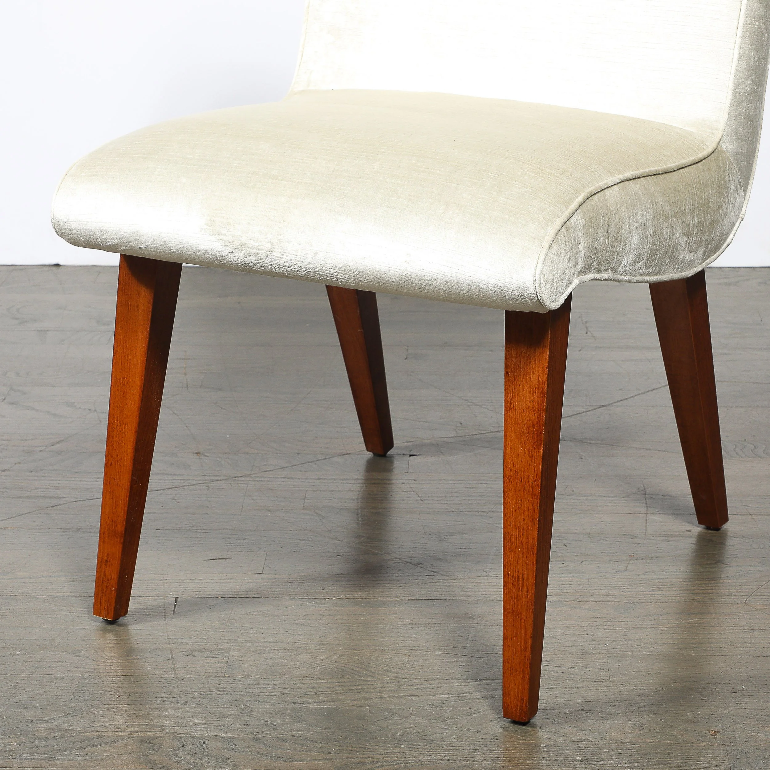 Art Deco Button-Back Velvet & Walnut Chair by Russel Wright for Conant Ball offered by High Style Deco — image 2