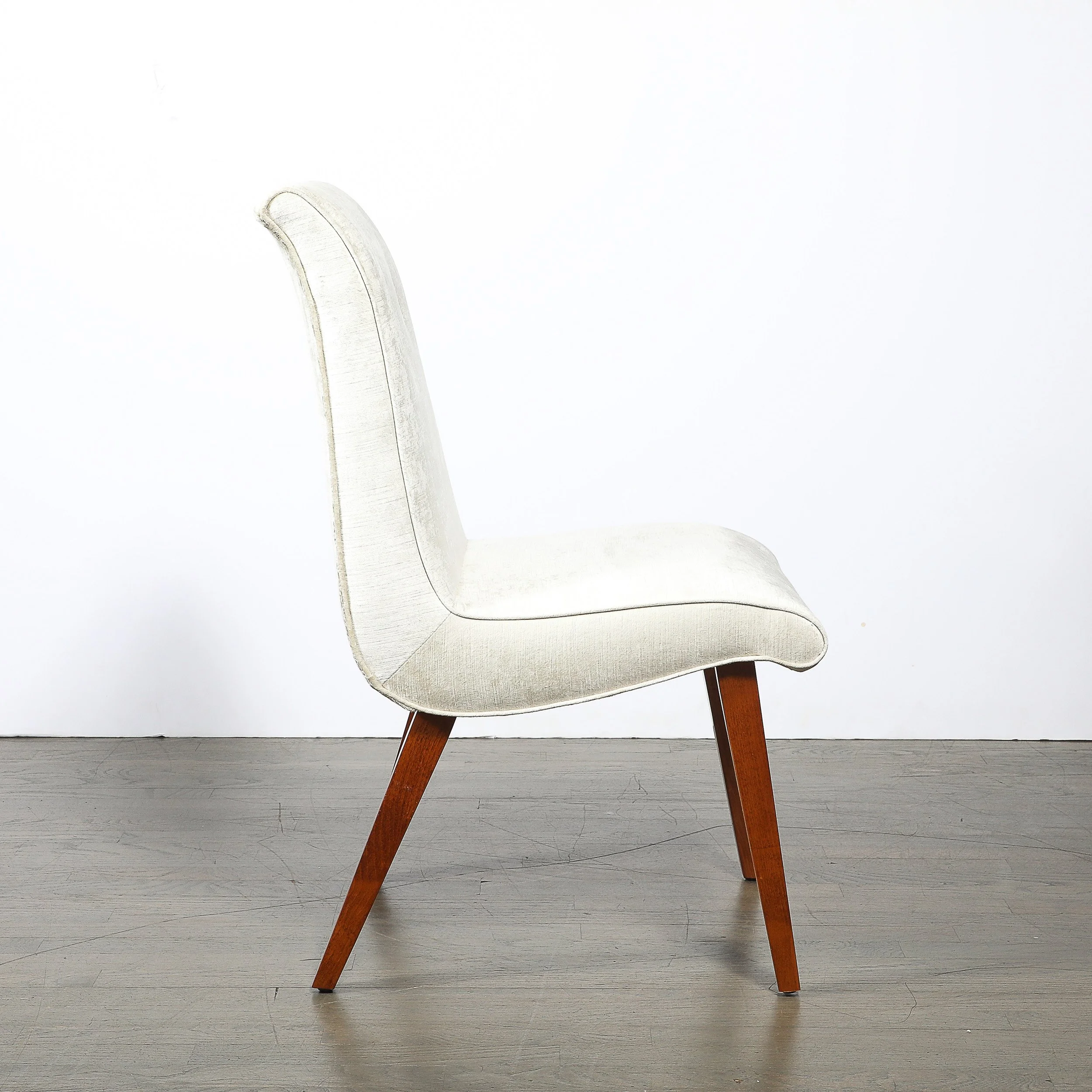 Art Deco Button-Back Velvet & Walnut Chair by Russel Wright for Conant Ball offered by High Style Deco — image 10