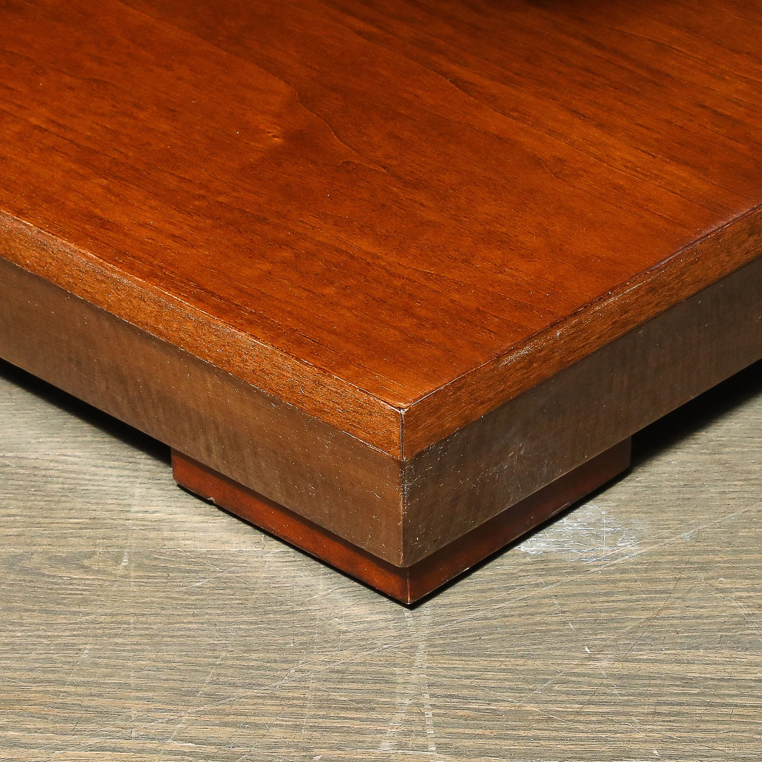 Custom by High Style Deco 3-Tier Art Deco Walnut & Black Lacquer Table offered by High Style Deco — image 6