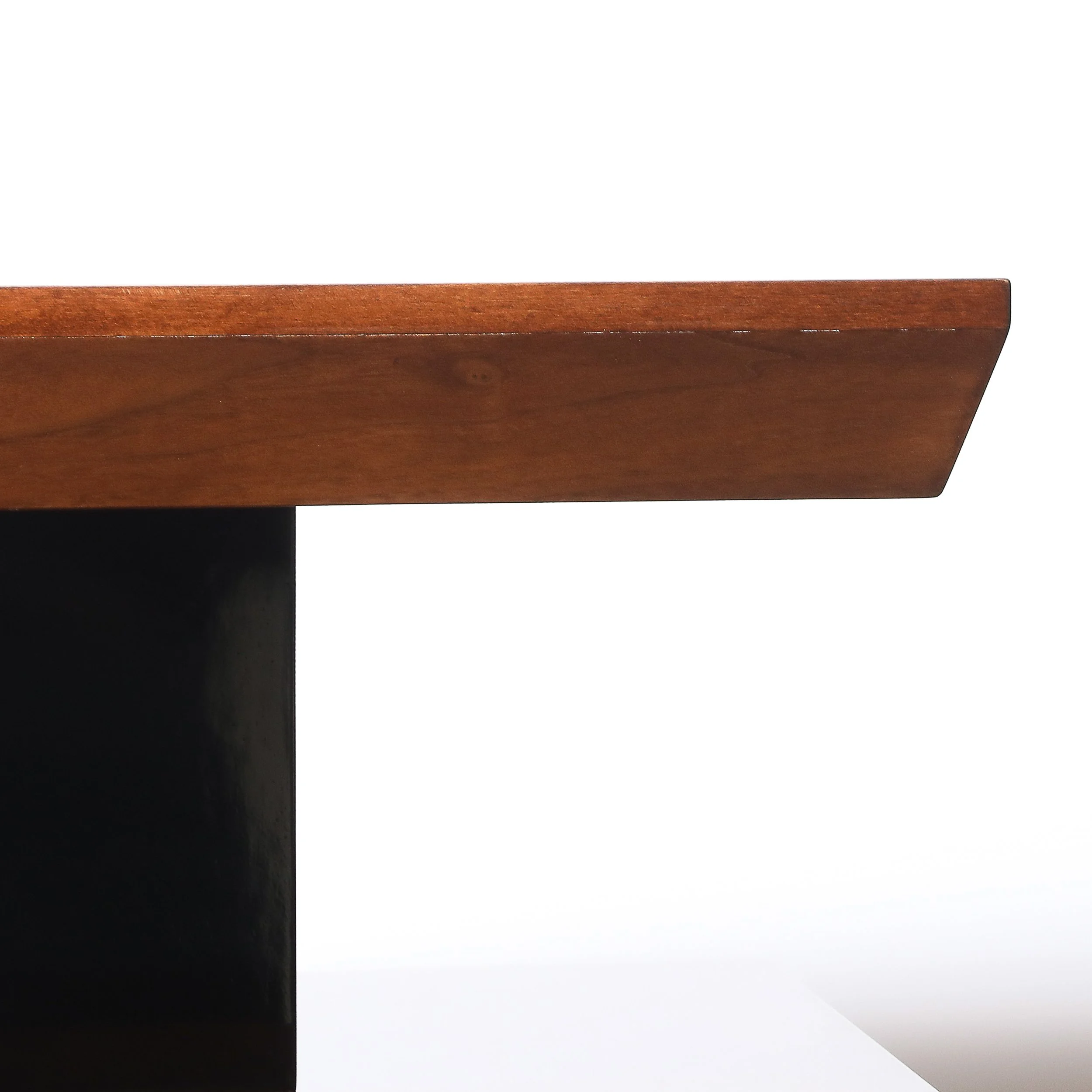 Custom by High Style Deco 3-Tier Art Deco Walnut & Black Lacquer Table offered by High Style Deco — image 8