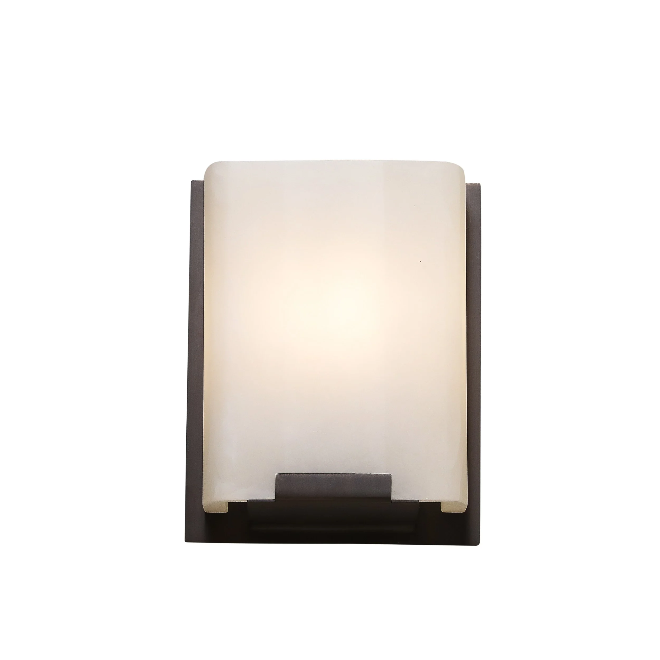 Pair of Modernist Alabaster & Oil-Rubbed Bronze Wall Sconces offered by High Style Deco — image 13