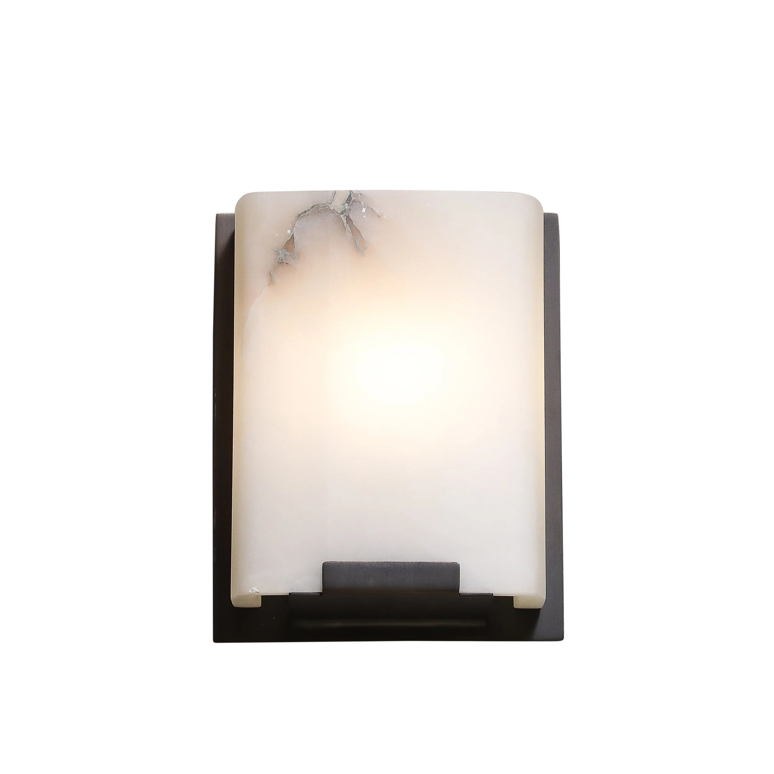 Pair of Modernist Alabaster & Oil-Rubbed Bronze Wall Sconces offered by High Style Deco — image 17
