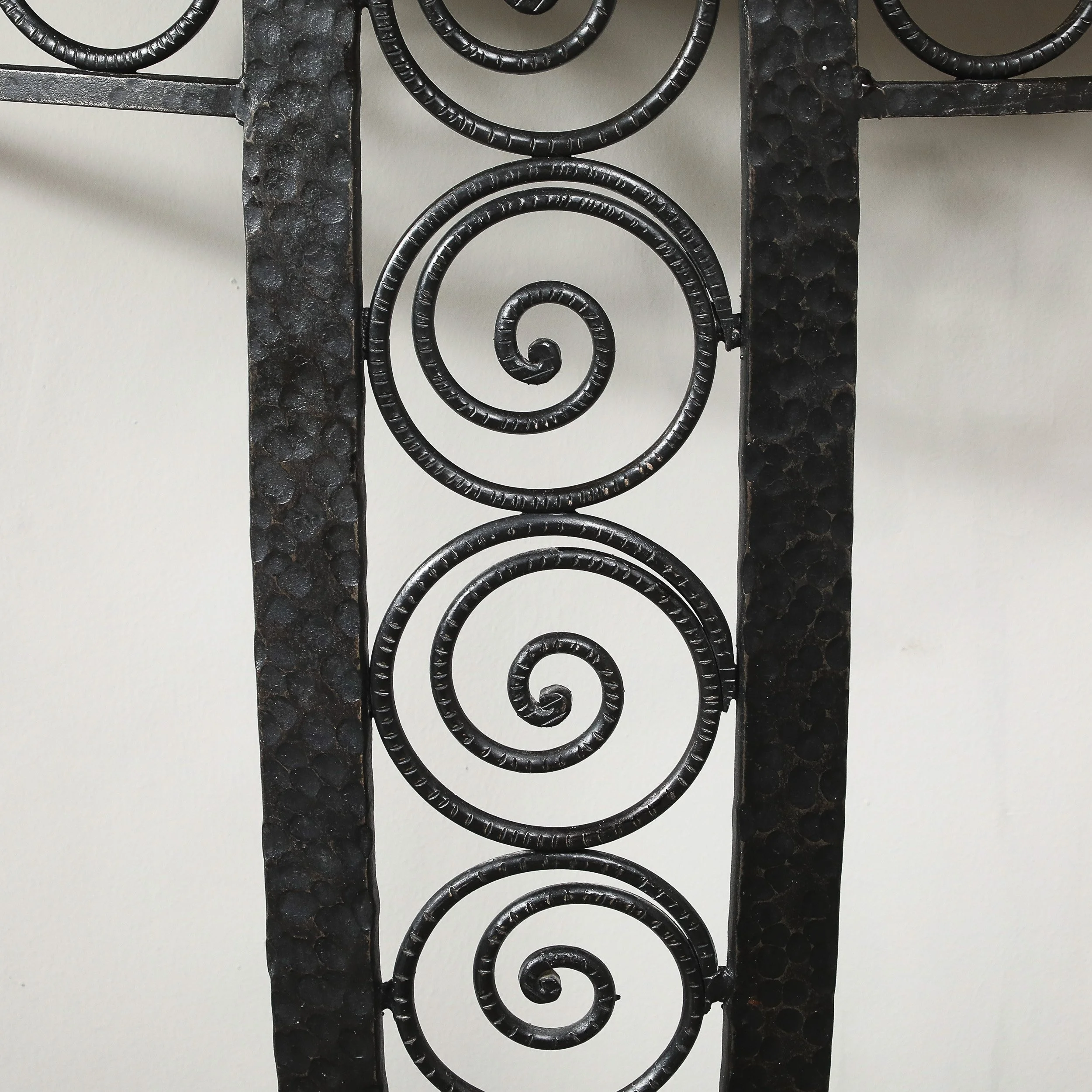 Art Deco Demilune Wrought-Iron Spiral & Noir St Laurent Marble Console Table offered by High Style Deco — image 9