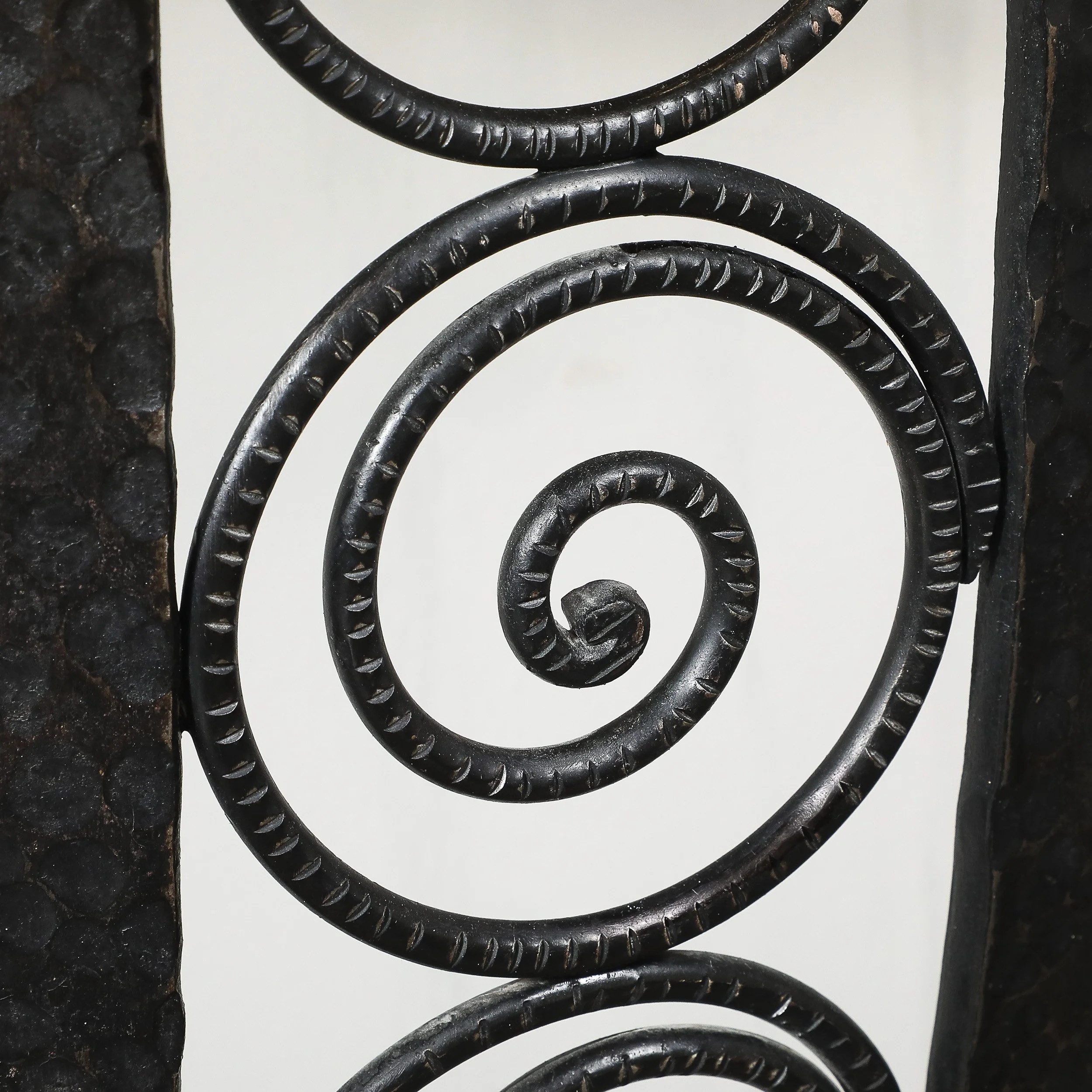 Art Deco Demilune Wrought-Iron Spiral & Noir St Laurent Marble Console Table offered by High Style Deco — image 15