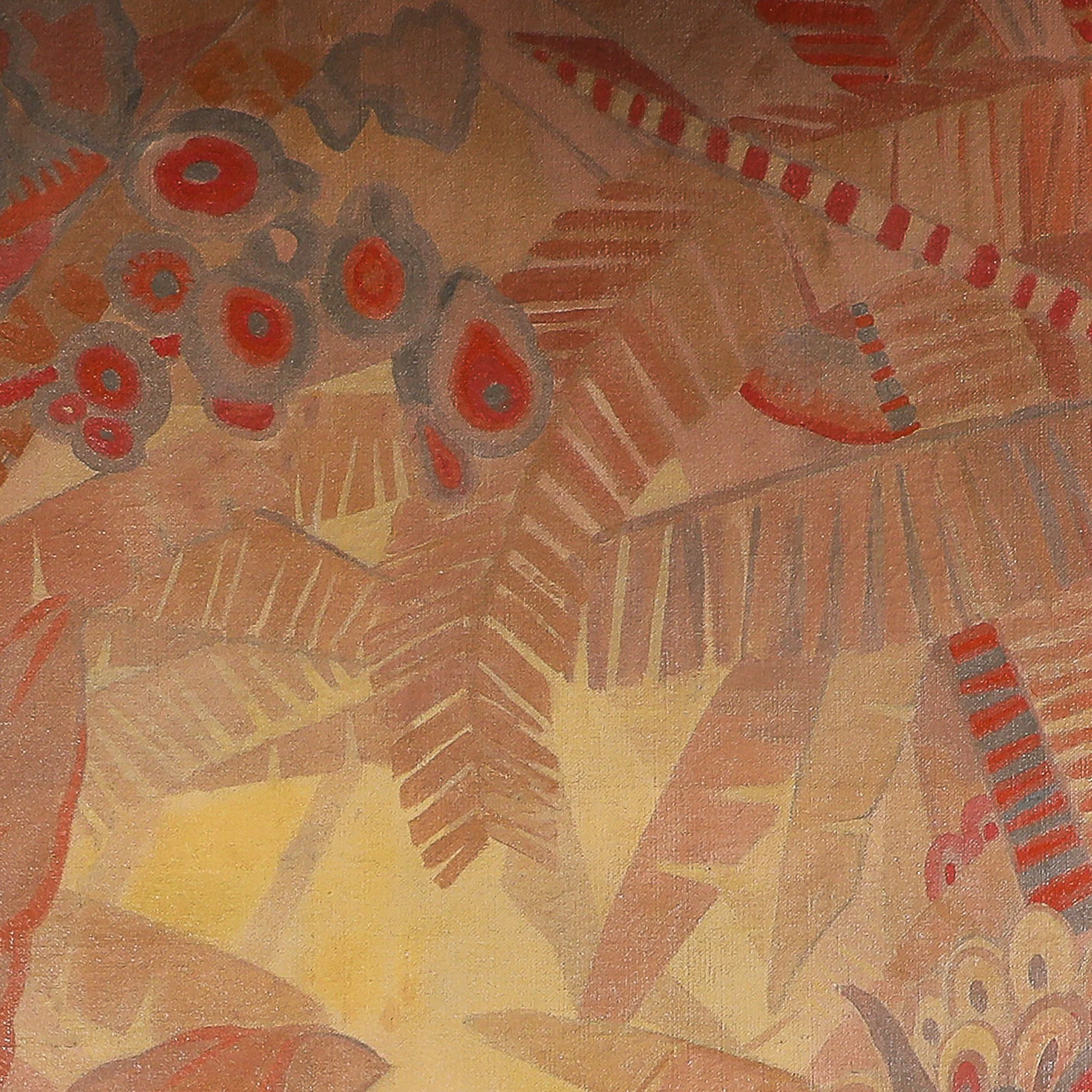 Art Deco Signed Gaston Andre Oil on Canvas Tropical Landscape of Palms offered by High Style Deco — image 4