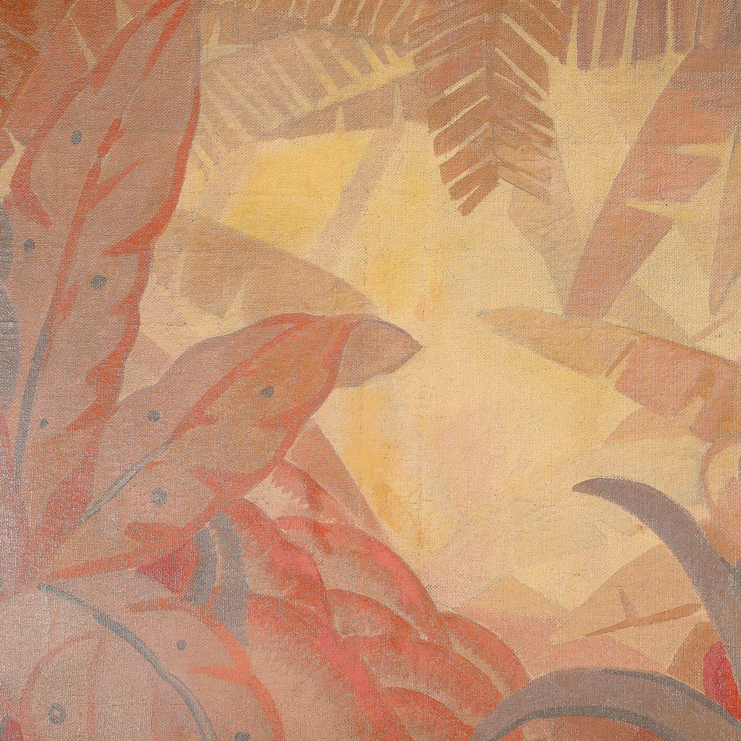 Art Deco Signed Gaston Andre Oil on Canvas Tropical Landscape of Palms offered by High Style Deco — image 13