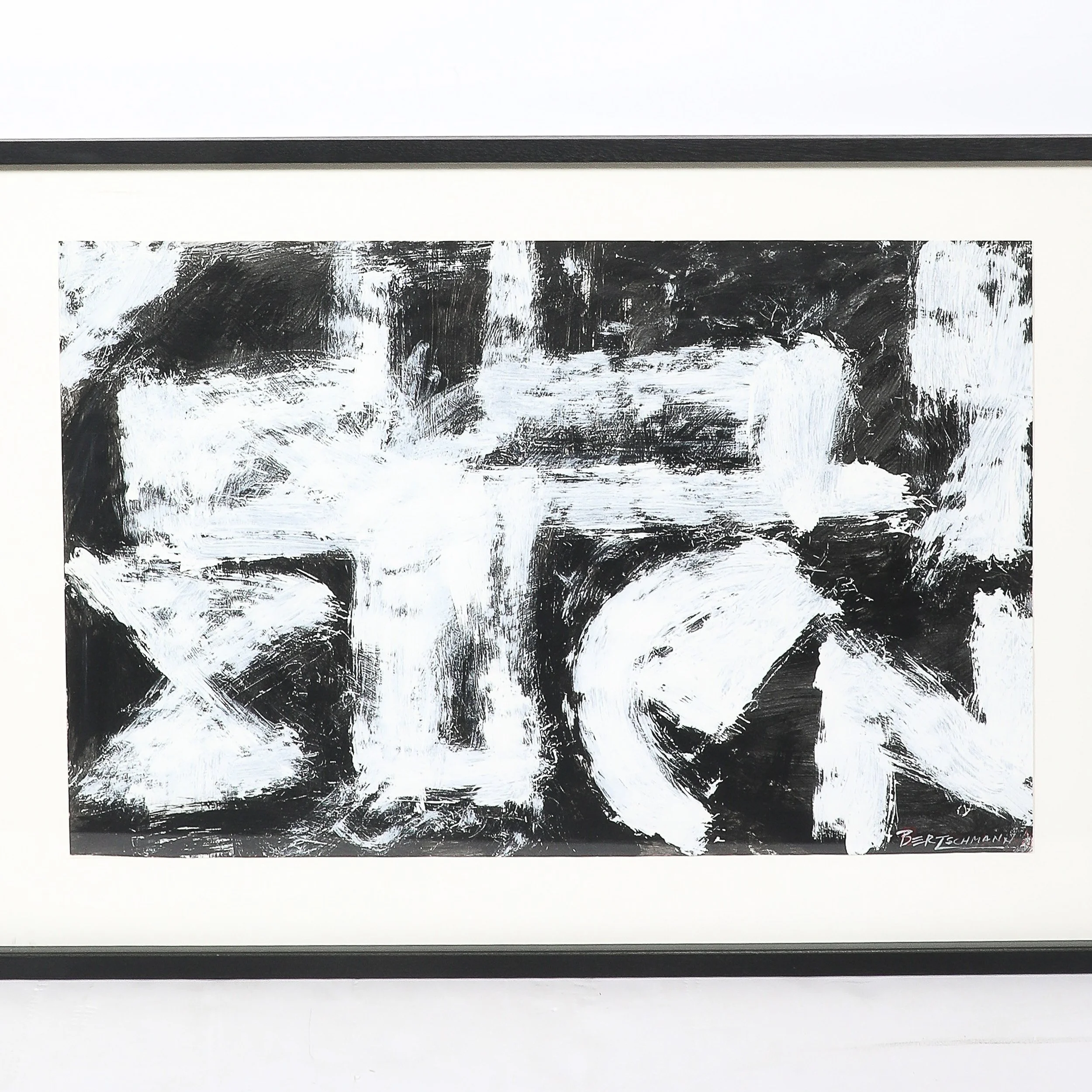 Mid-Century "Dakota Series" B&W Abstract Acrylic on Paper by Harry Bertschmann offered by High Style Deco — image 3