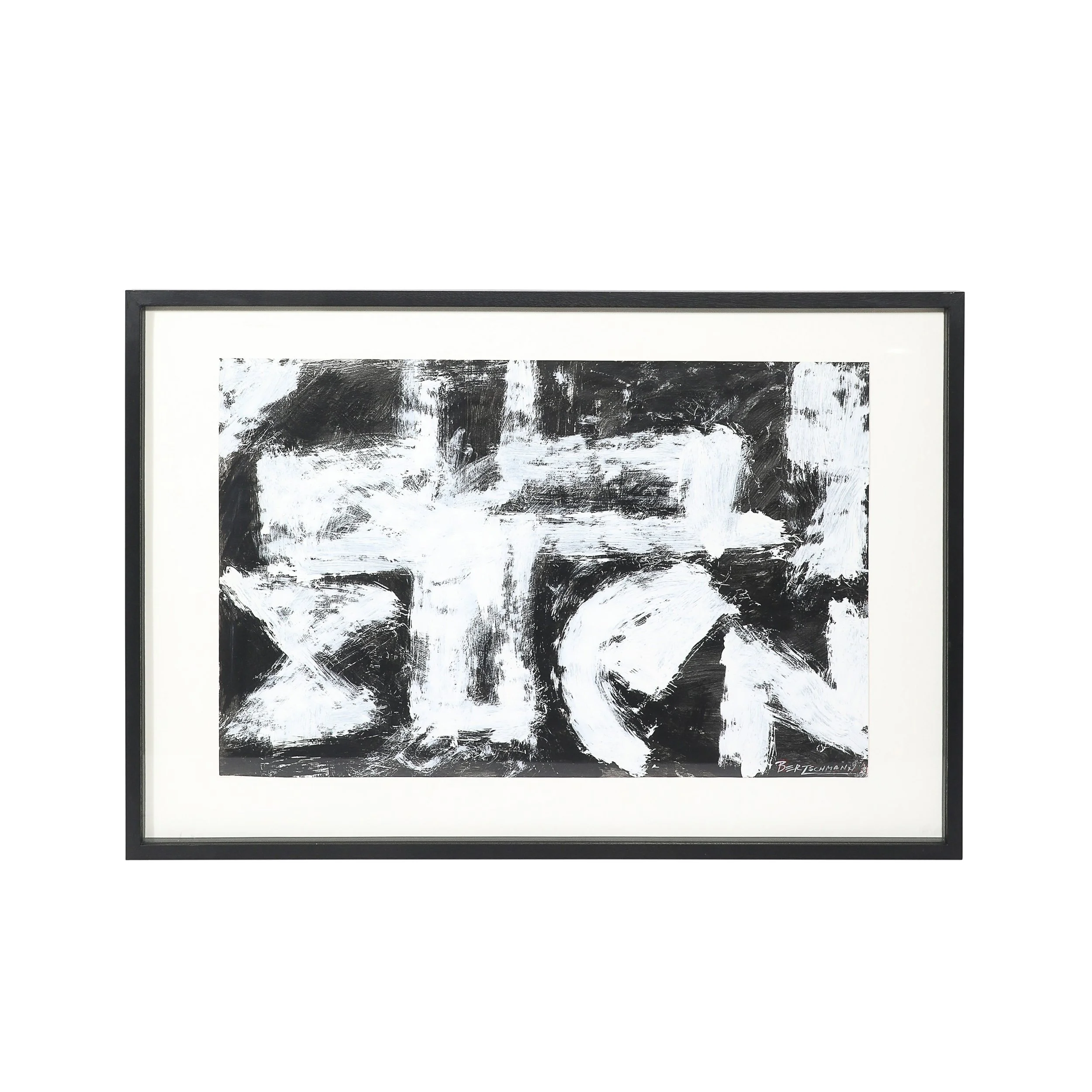 Mid-Century "Dakota Series" B&W Abstract Acrylic on Paper by Harry Bertschmann offered by High Style Deco — image 1