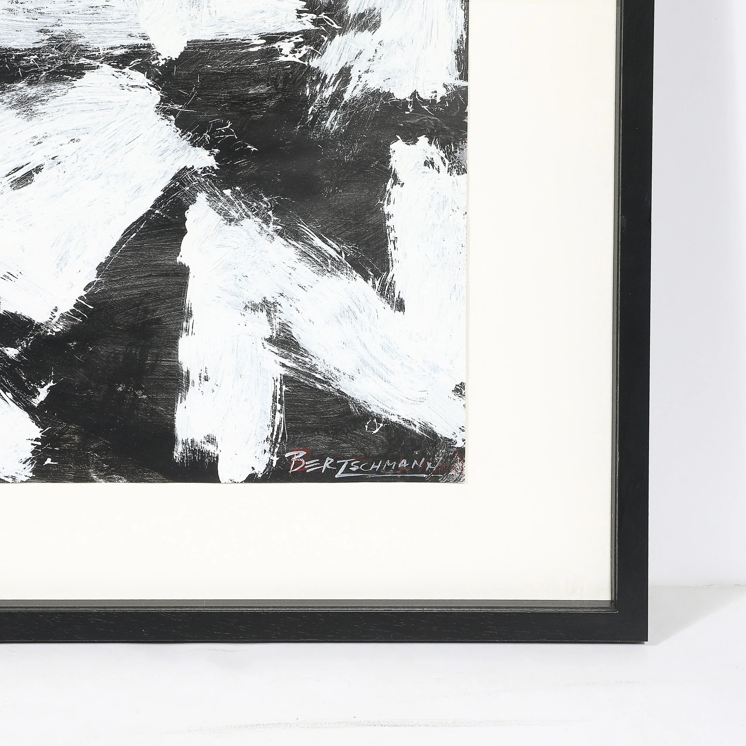 Mid-Century "Dakota Series" B&W Abstract Acrylic on Paper by Harry Bertschmann offered by High Style Deco — image 6