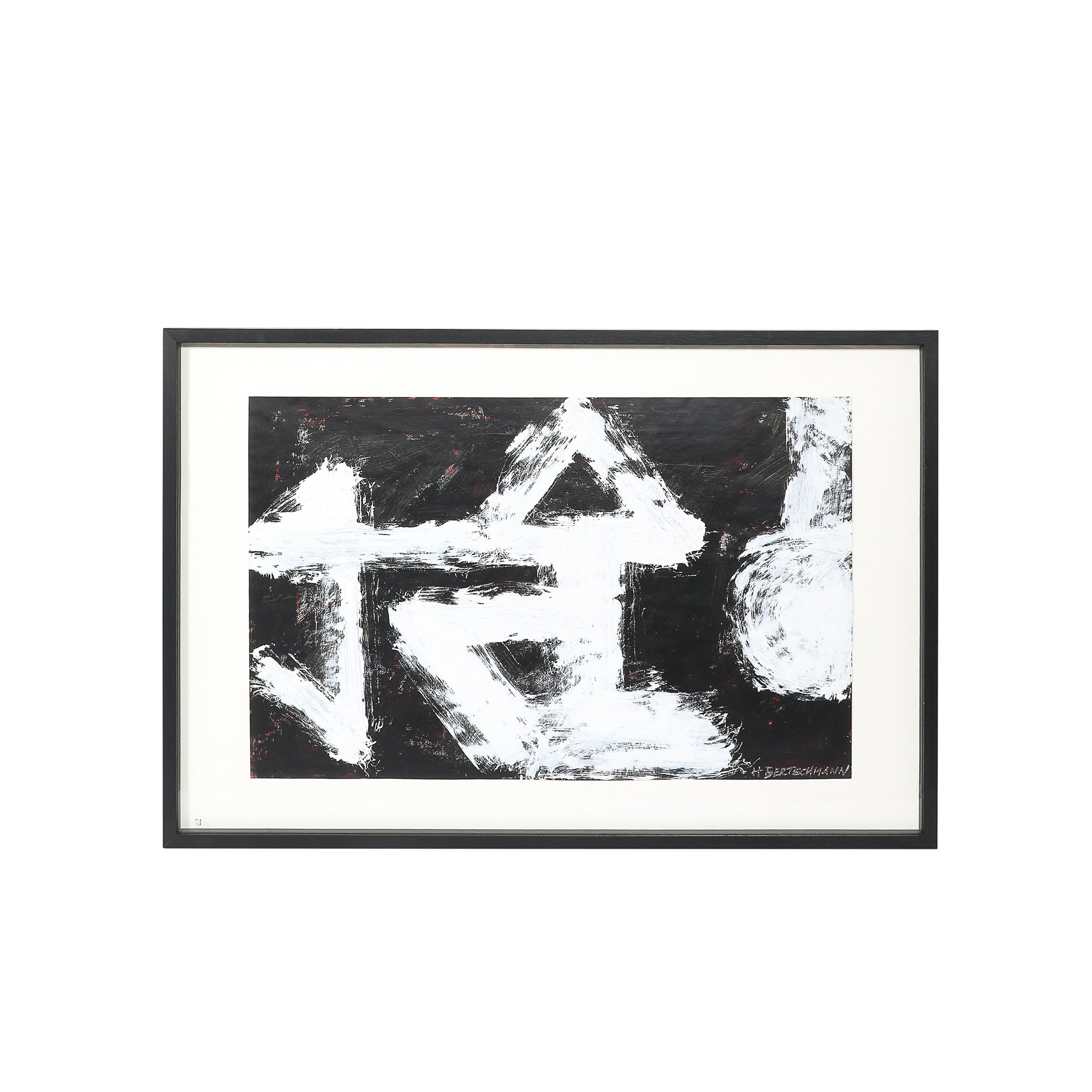 Mid-Century "Dakota Series" B&W Abstract Acrylic on Paper by Harry Bertschmann offered by High Style Deco — image 1