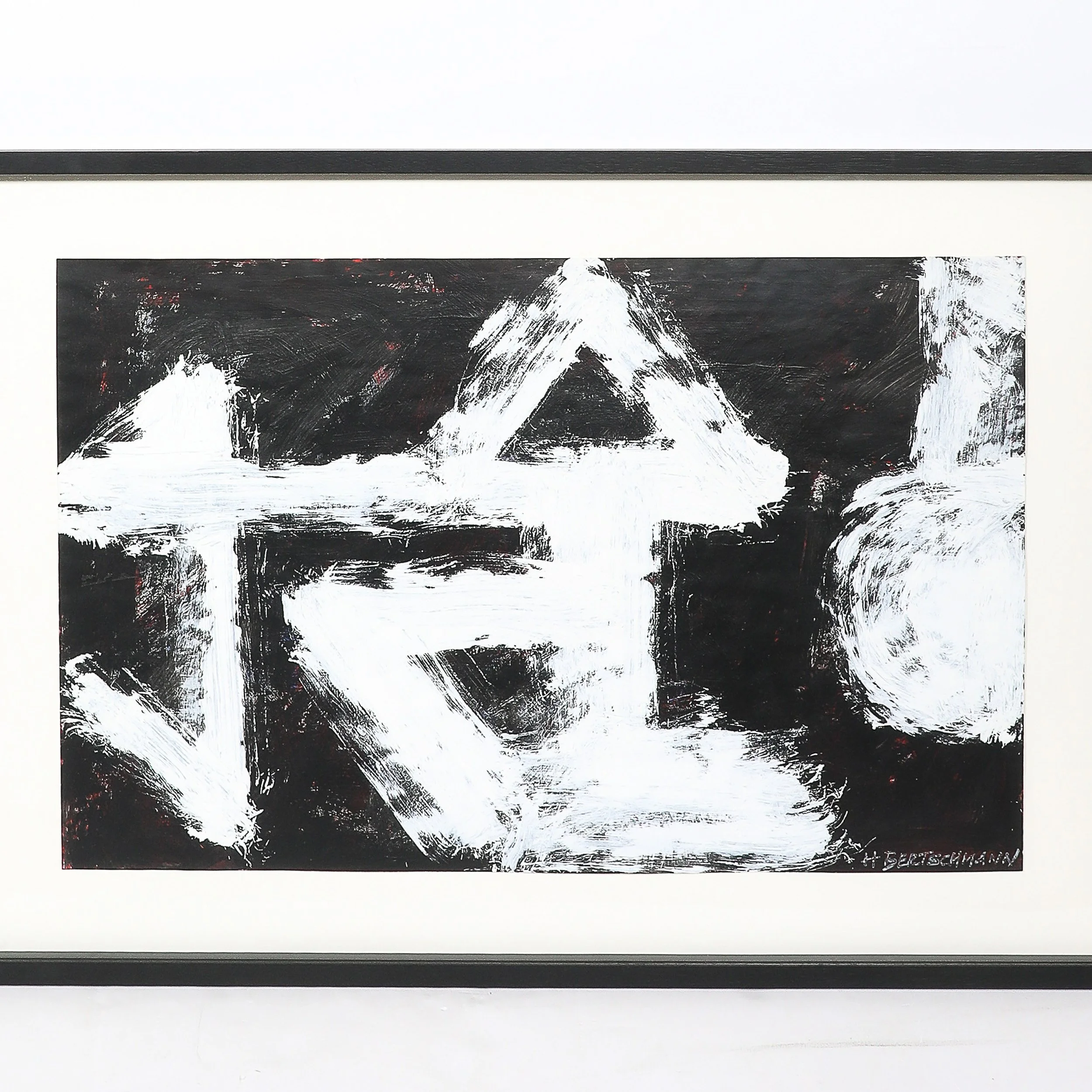 Mid-Century "Dakota Series" B&W Abstract Acrylic on Paper by Harry Bertschmann offered by High Style Deco — image 4