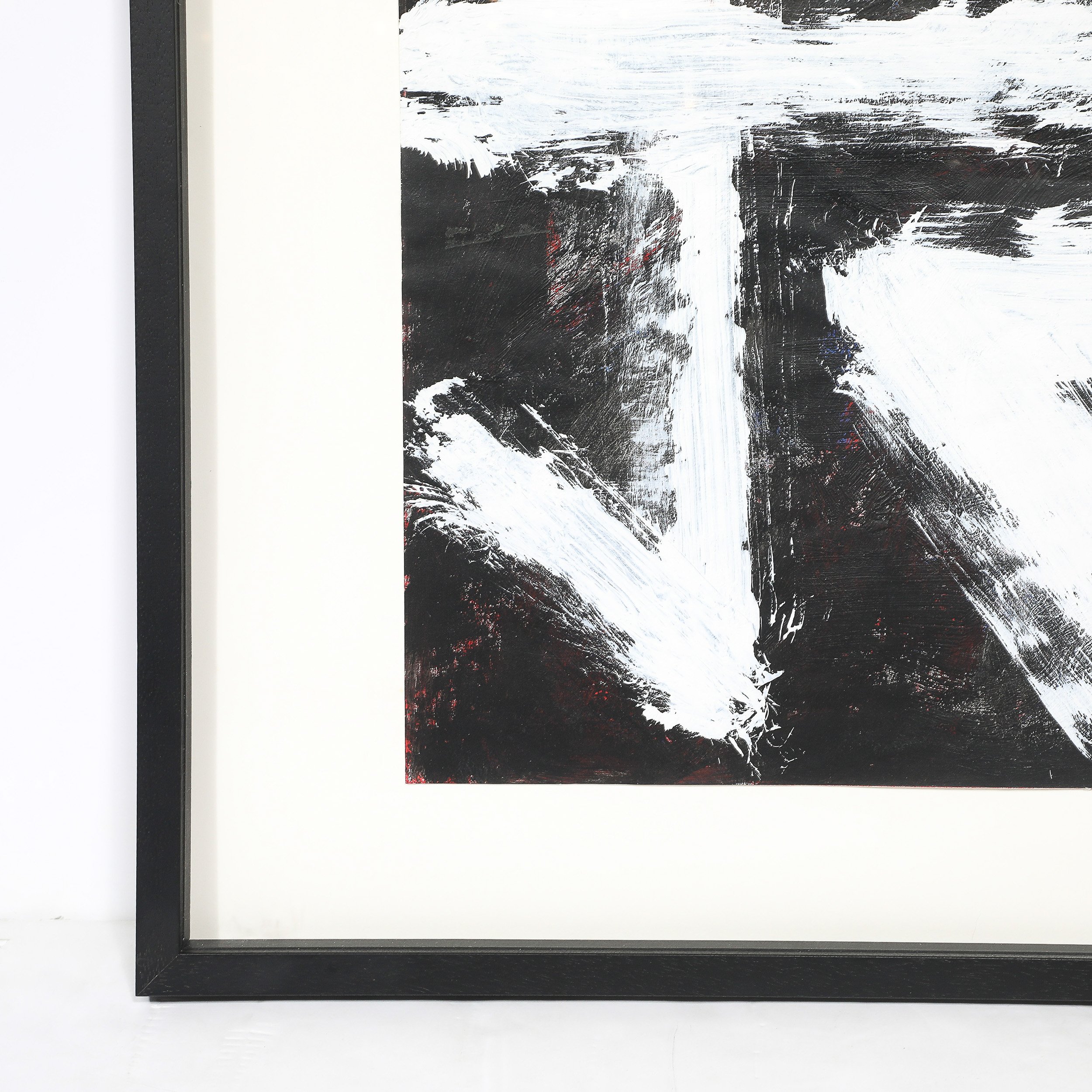 Mid-Century "Dakota Series" B&W Abstract Acrylic on Paper by Harry Bertschmann offered by High Style Deco — image 7