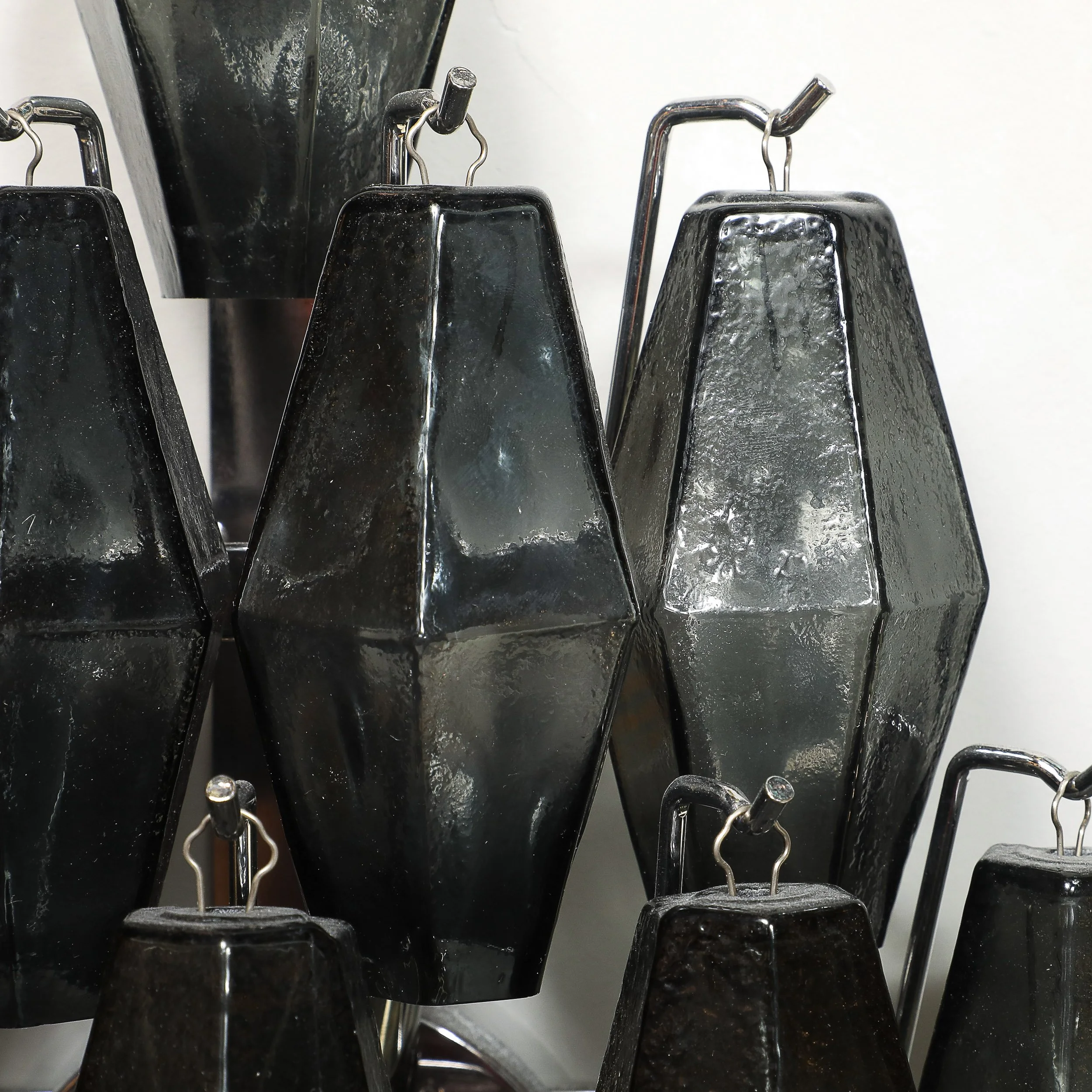 Pair of Modernist Smoked Gray Murano Glass Diamond-Form Polyhedral Wall Sconces offered by High Style Deco — image 9