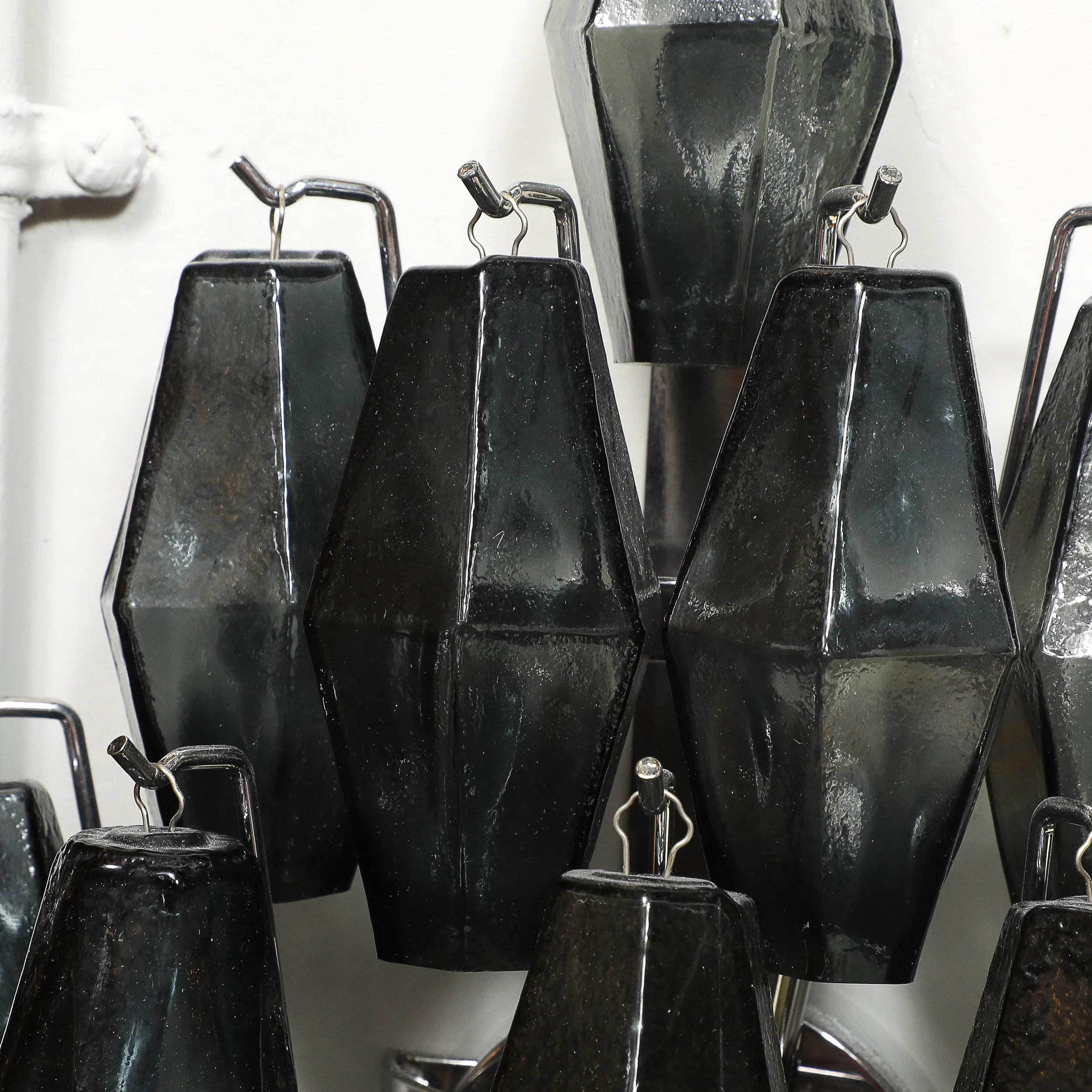 Pair of Modernist Smoked Gray Murano Glass Diamond-Form Polyhedral Wall Sconces offered by High Style Deco — image 10