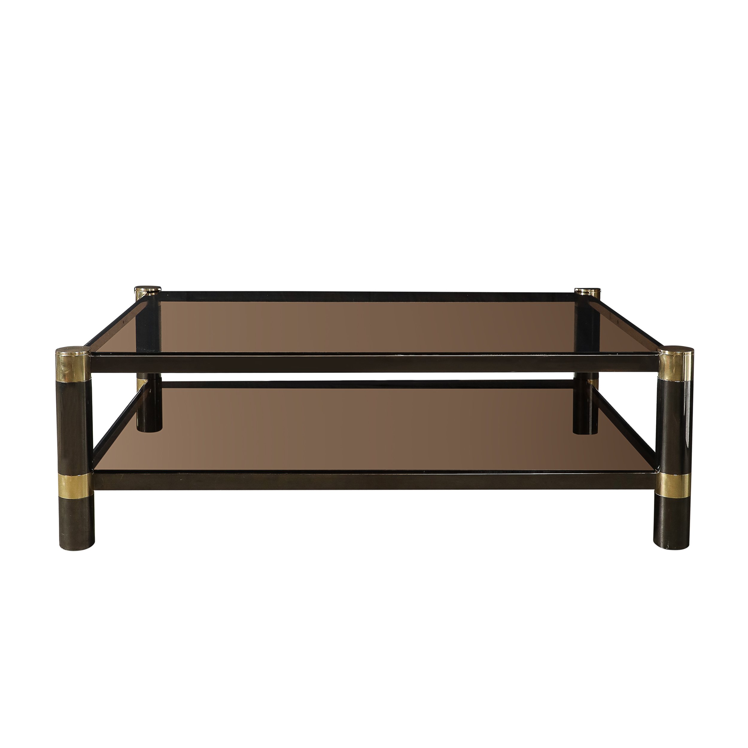 Mid-Century Signed Karl Springer 2-Tier Gunmetal &amp; Brass Cocktail Table

American, Circa 1980

Dimensions:

Height: 17 in (43.18 cm) x Width: 54 in (137.16 cm) x Depth: 38 in (96.52 cm)
.
.
.
.
#karlspringer #midcentury #cocktailtable #interiorde