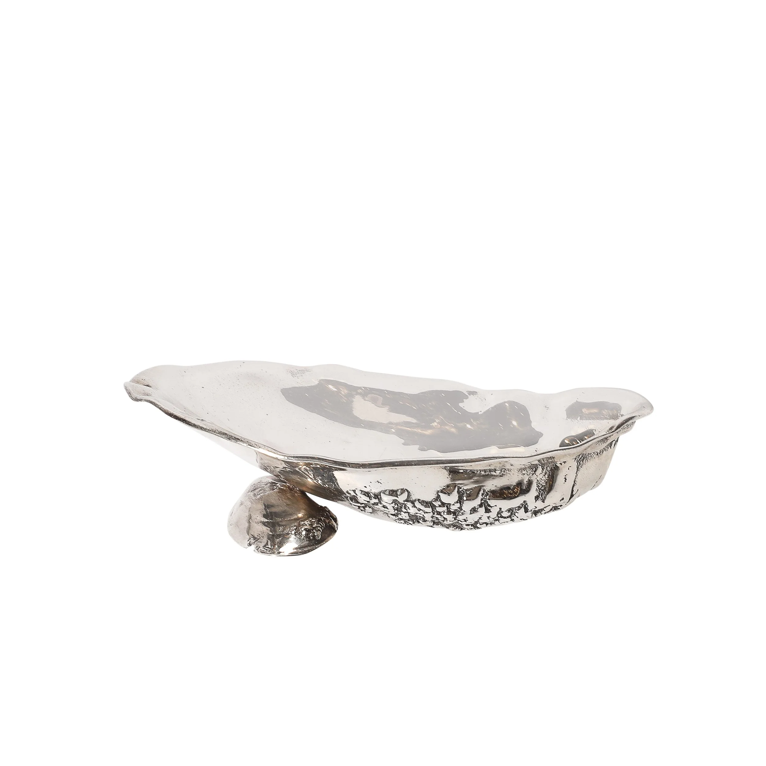 Aesthetic Movement Hand-Hammered Sterling Silver Shell Form Dish by Gorham - High Style Deco.jpg
