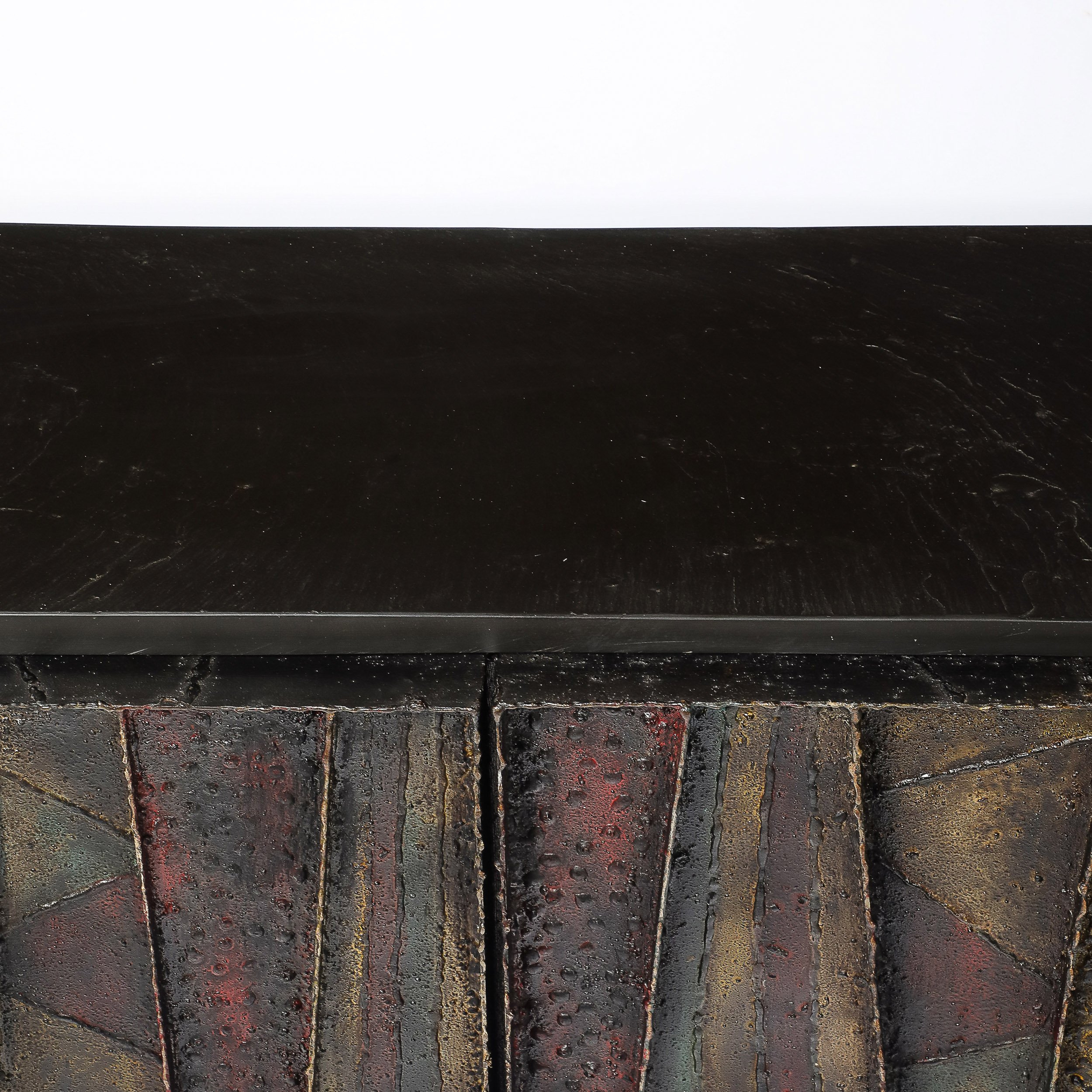 Mid-Century Brutalist Wall Mounted Patchwork Console Table Signed Paul Evans - High Style Deco 3.jpg