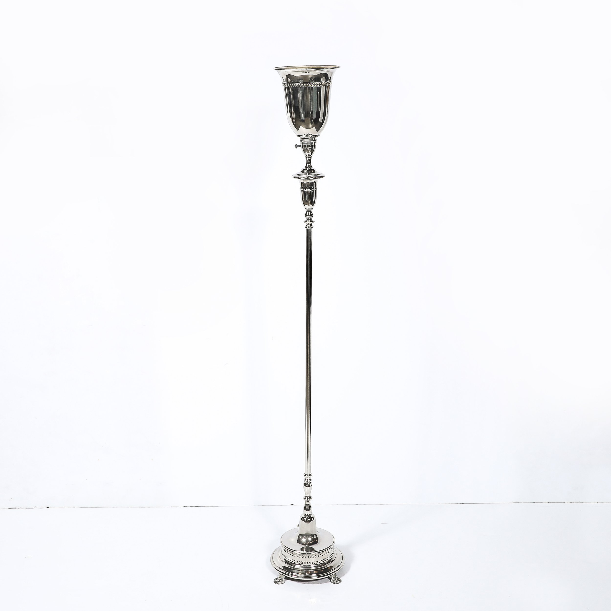 Classical Hollywood Regency Silvered Bronze Torchiere - High Style Deco 1.jpg