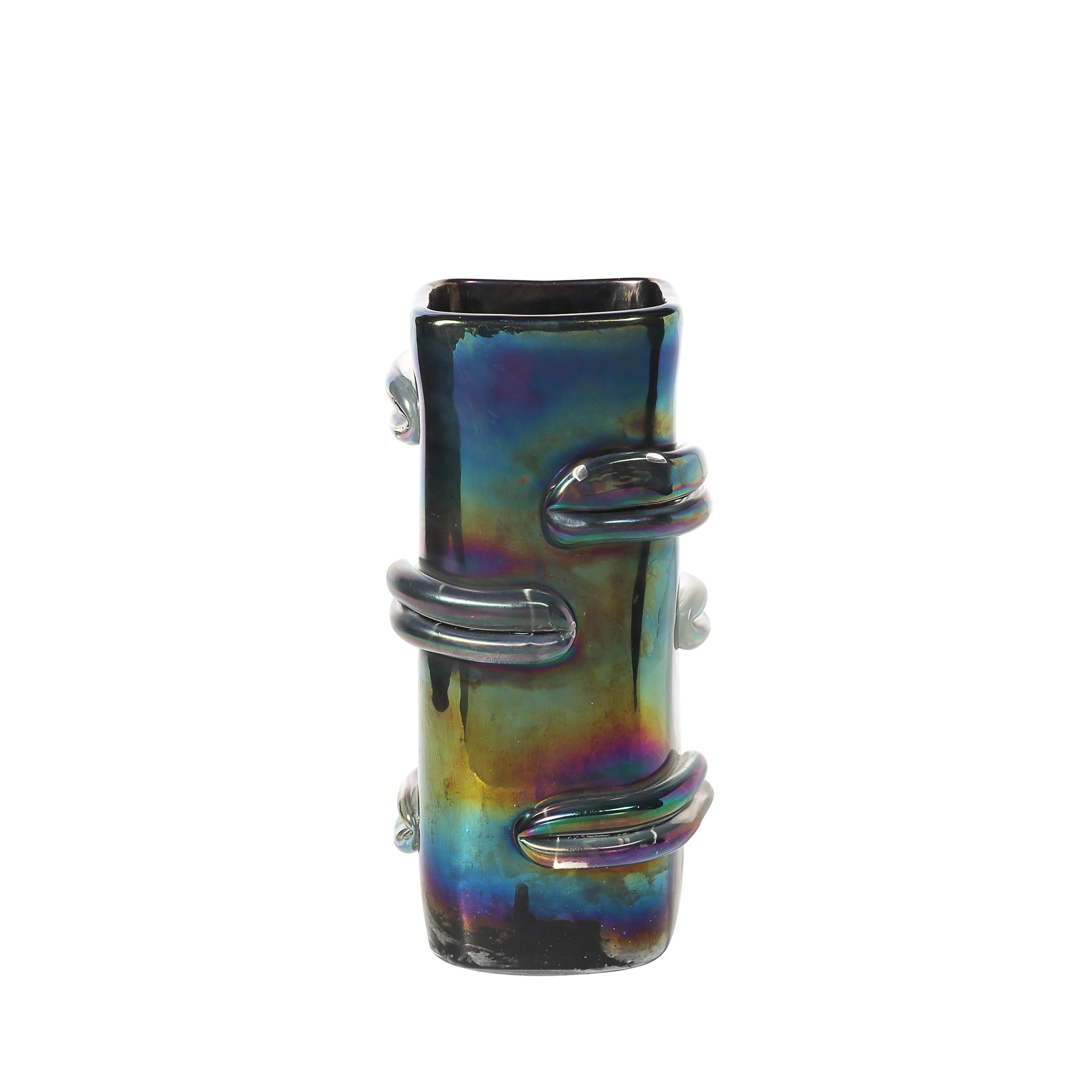 Pair of Mid-Century Hand-Blown Murano Iridescent Glass Vases:Umbrella Stands - High Style Deco 2.jpg